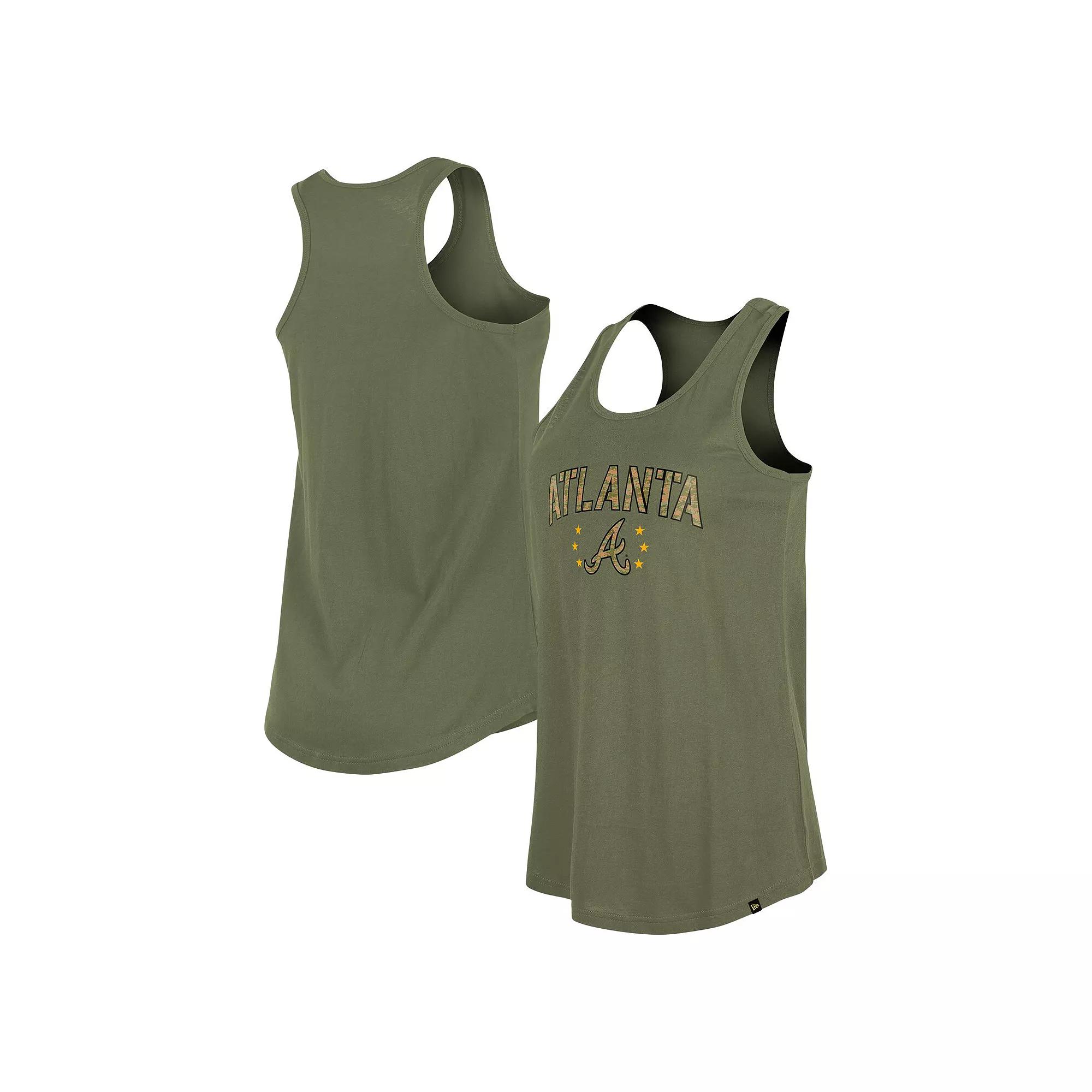 Women's New Era Olive Atlanta Braves Armed Forces Day Tank Top,  Product Image