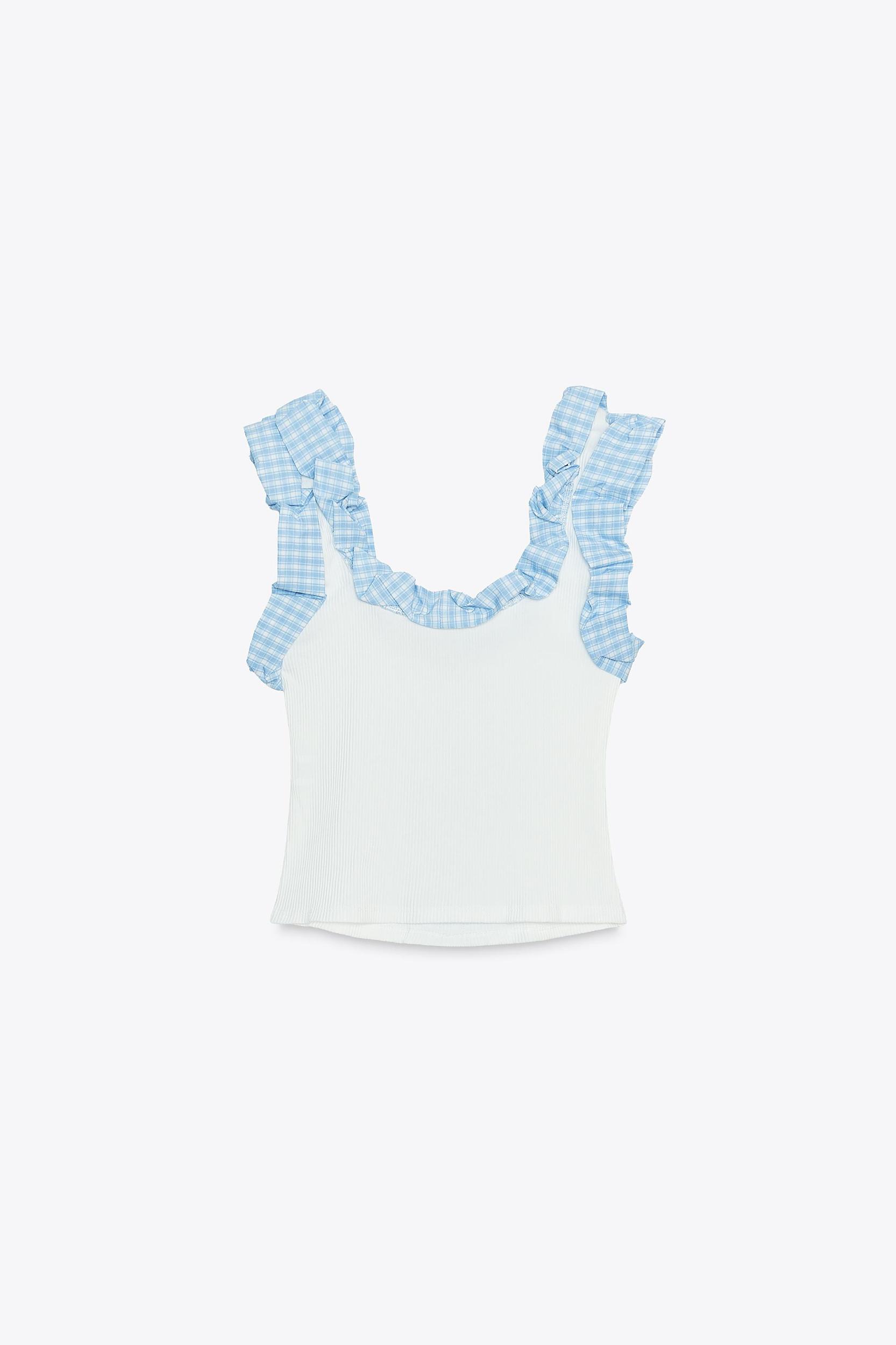 GINGHAM RIBBED TOP Product Image