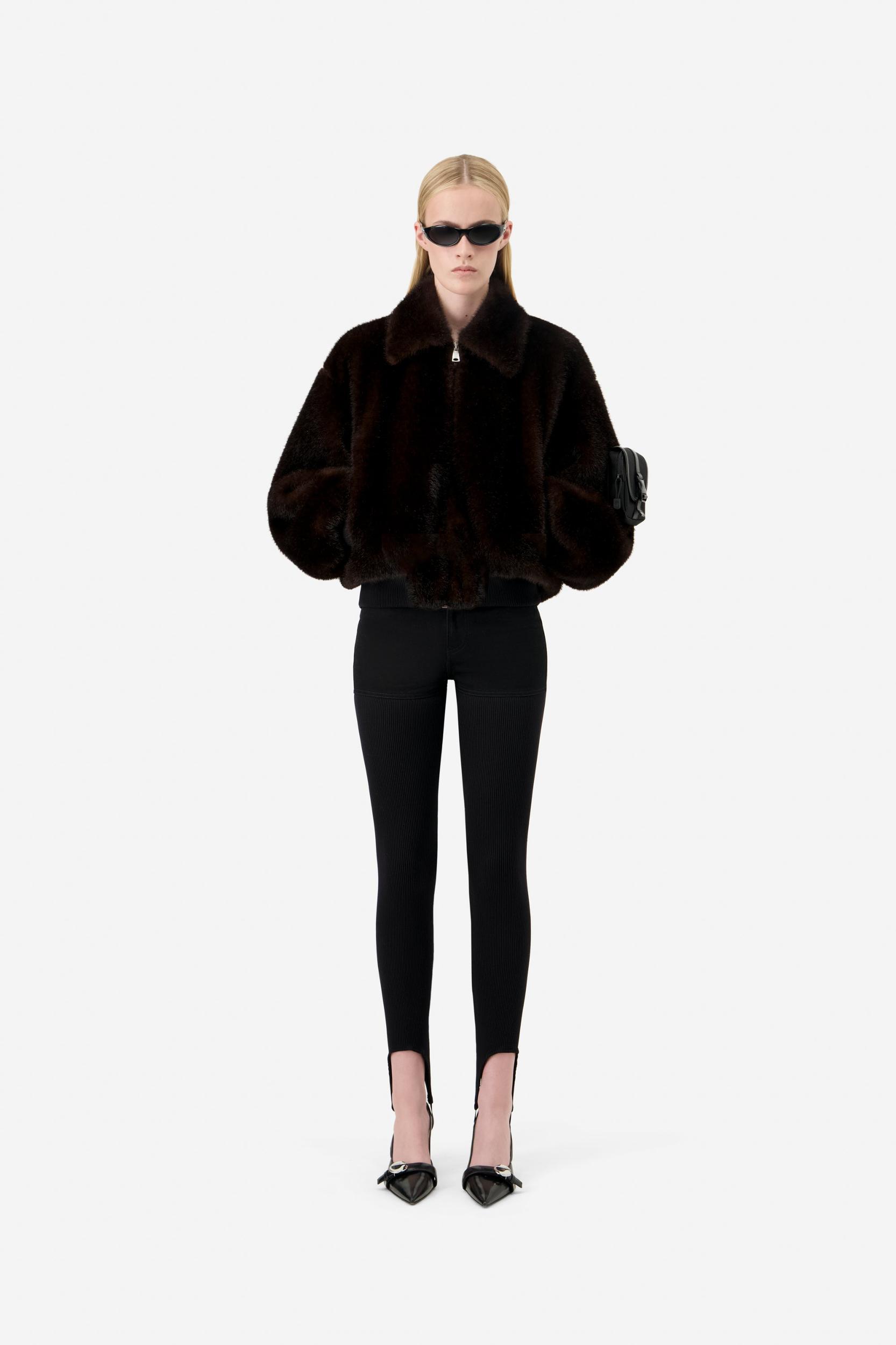 Faux Fur Bomber Jacket Product Image