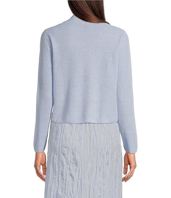 Eileen Fisher Organic Linen Blend Knit Open Front Long Sleeve Cardigan Product Image