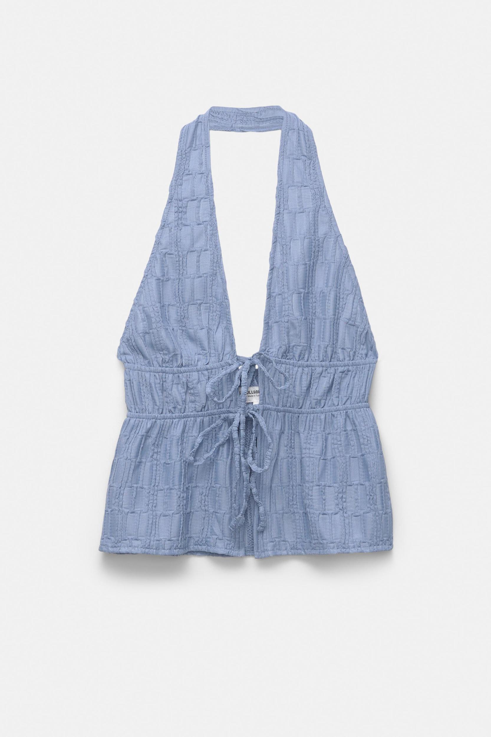 Textured halter top Product Image