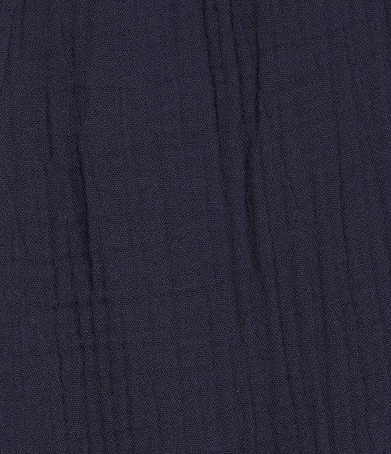 Eileen Fisher Organic Cotton Gauze Elastic Waist Straight Leg Pants Product Image