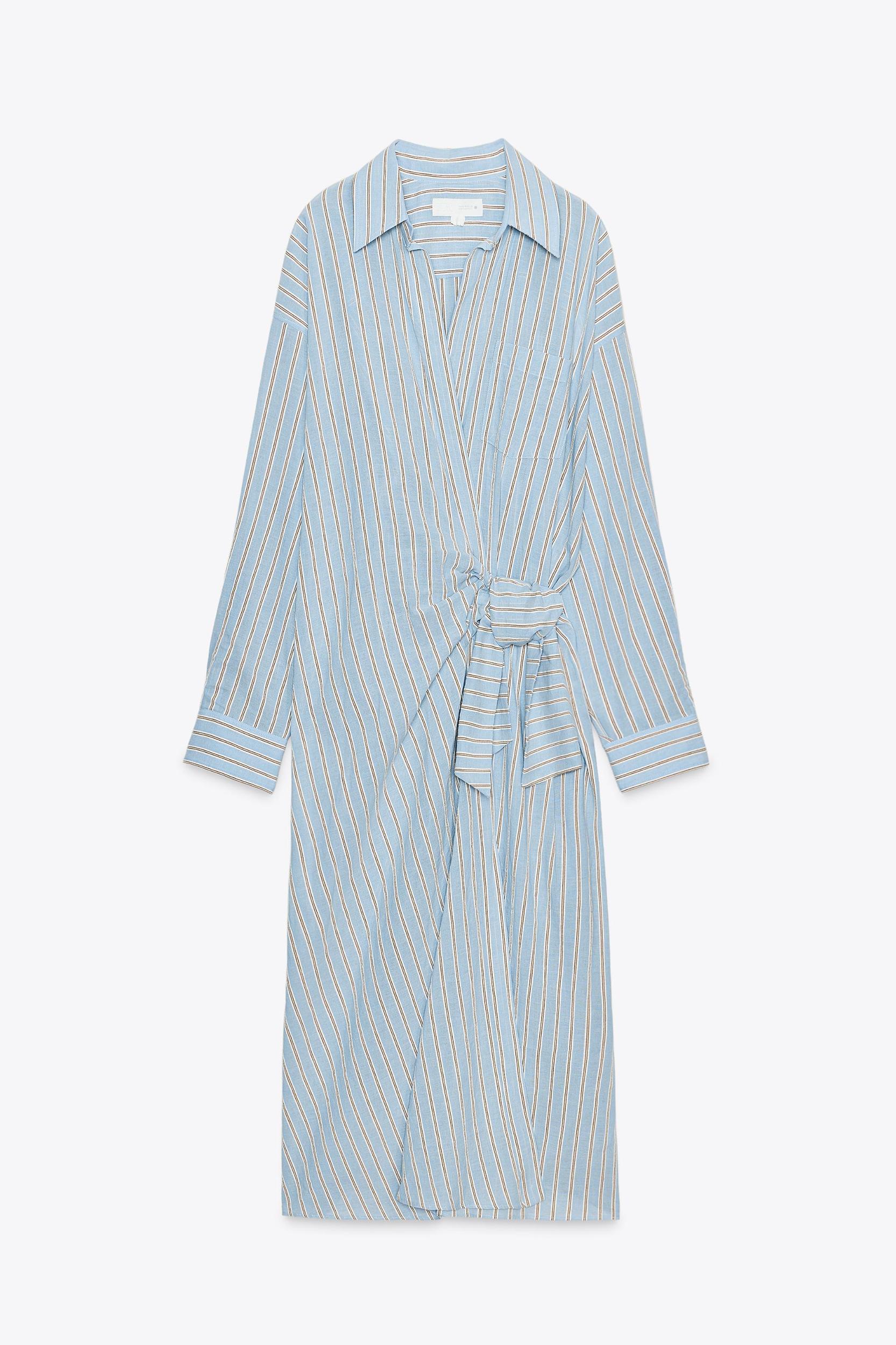 STRIPED WRAP DRESS ZW COLLECTION Product Image