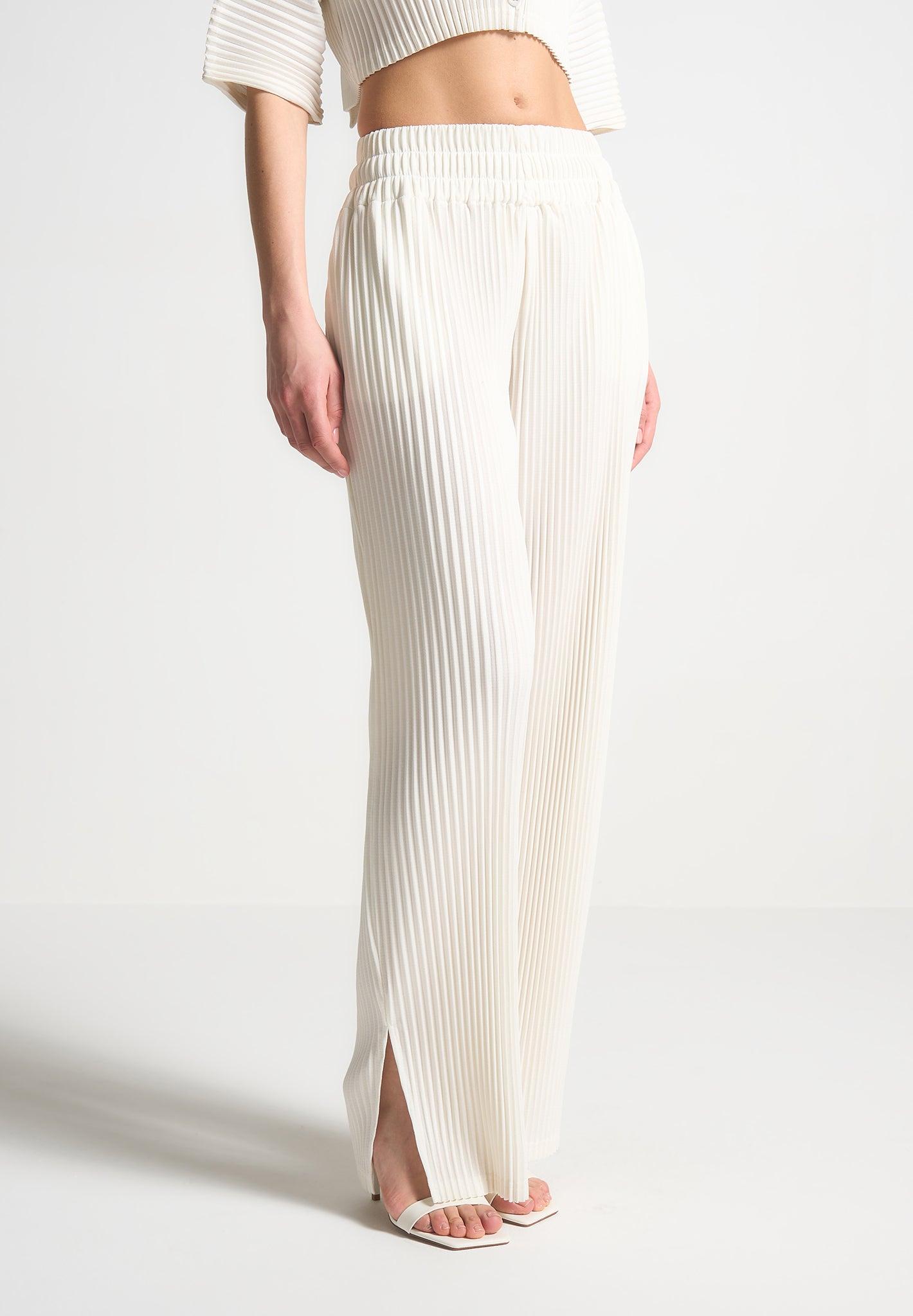 Lila - Pleated Trousers - Off White Female Product Image
