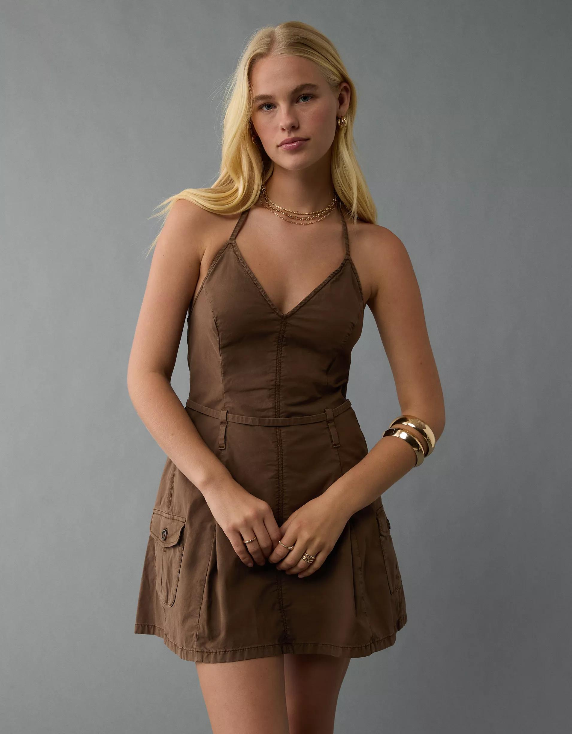 AE Halter Cargo Mini Dress Product Image