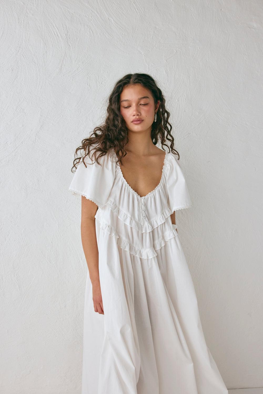 La Prairie Smock Midi Dress White Product Image