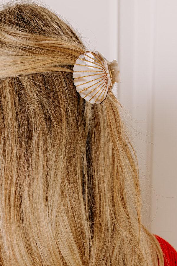 Collecting Seashells Hair Claw Clip in Iced Latte Product Image