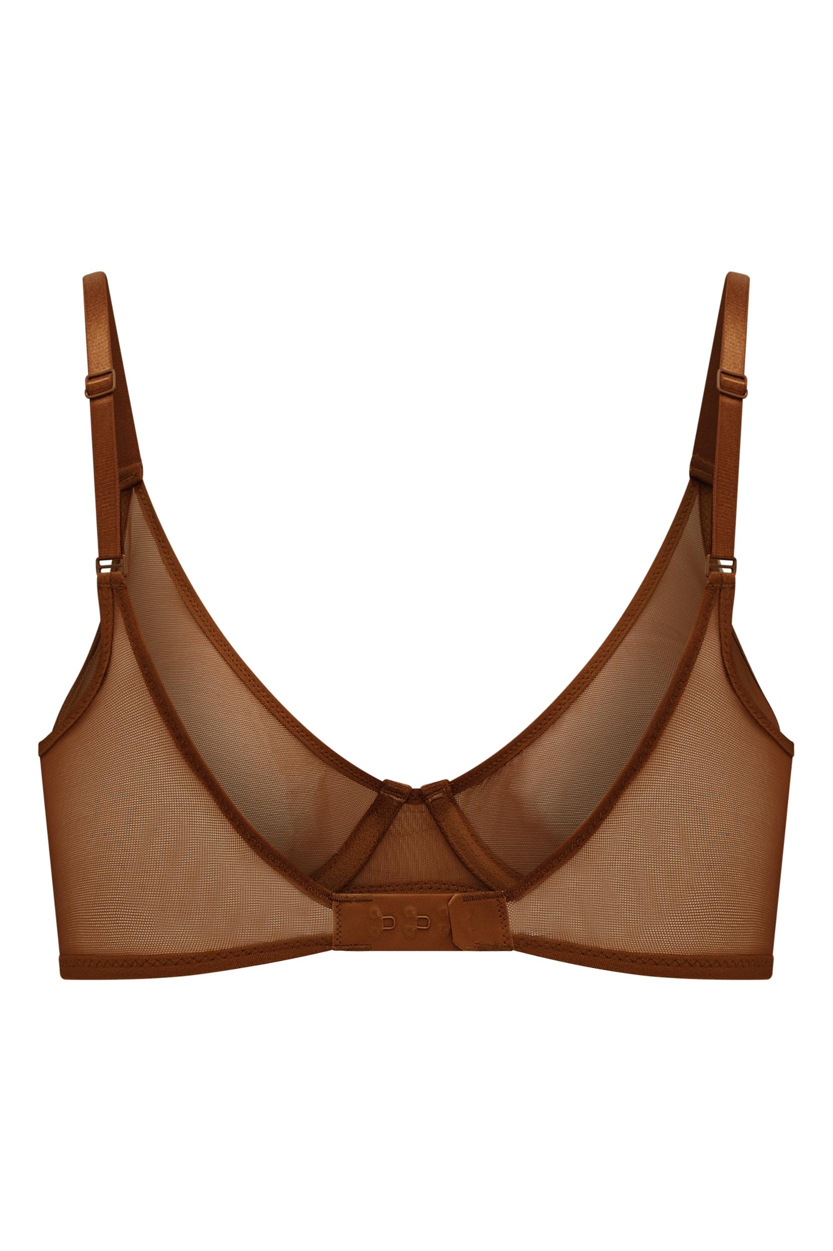 Soft Mesh Single Layer Underwired Bra in Chestnut Product Image