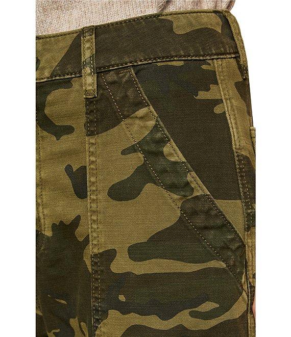 Sanctuary Camo Printed High Rise Boyfriend Utility Barrel Leg Pants Product Image