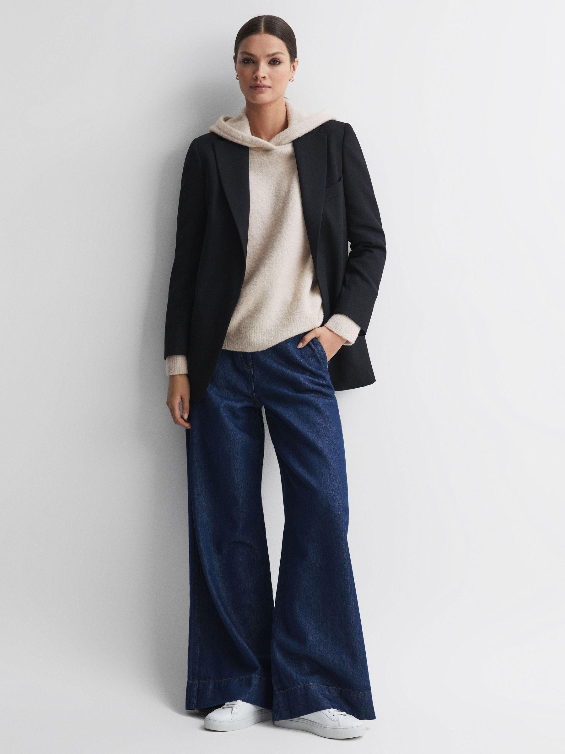 Wool Blend Bouclé Hoodie in Neutral Product Image