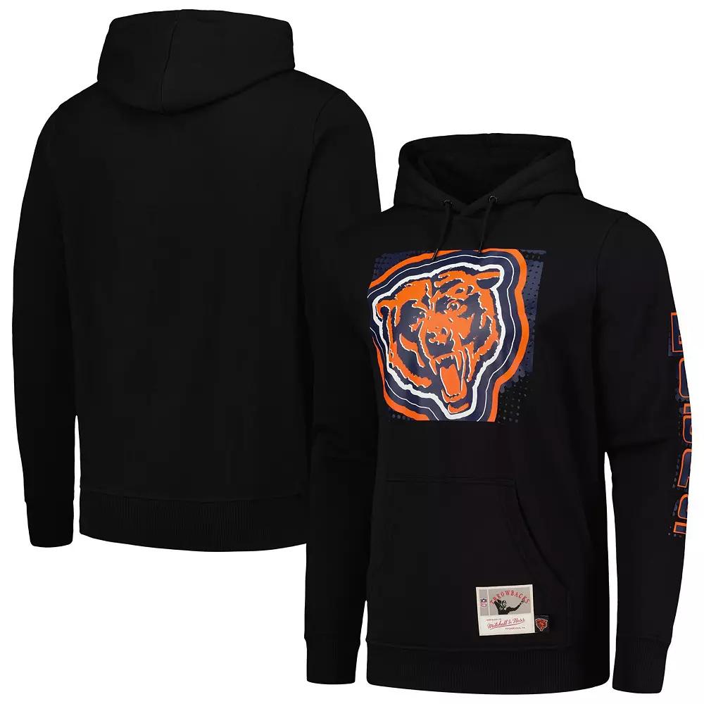 Men's Mitchell & Ness Black Chicago Bears Gridiron Classics Big Face 7.0 Pullover Hoodie,  Product Image