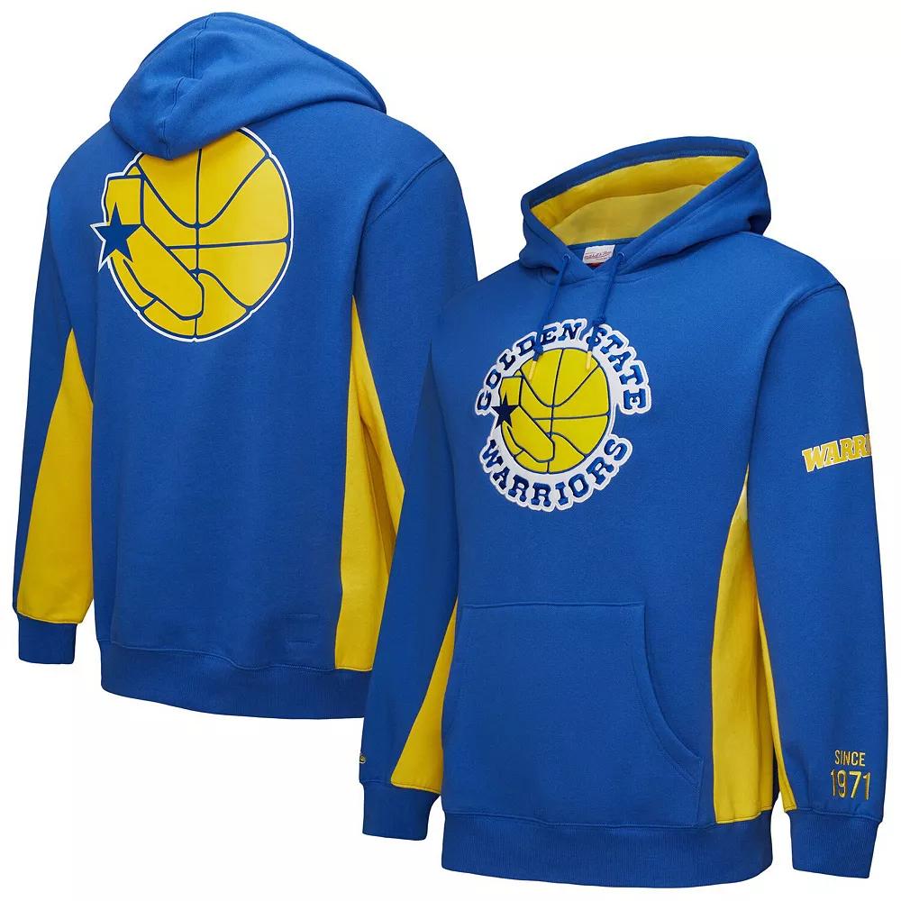 Men's Mitchell & Ness Royal Golden State Warriors Hardwood Classics Team Origins Fleece Pullover Hoodie, Size: XL, Blue Product Image