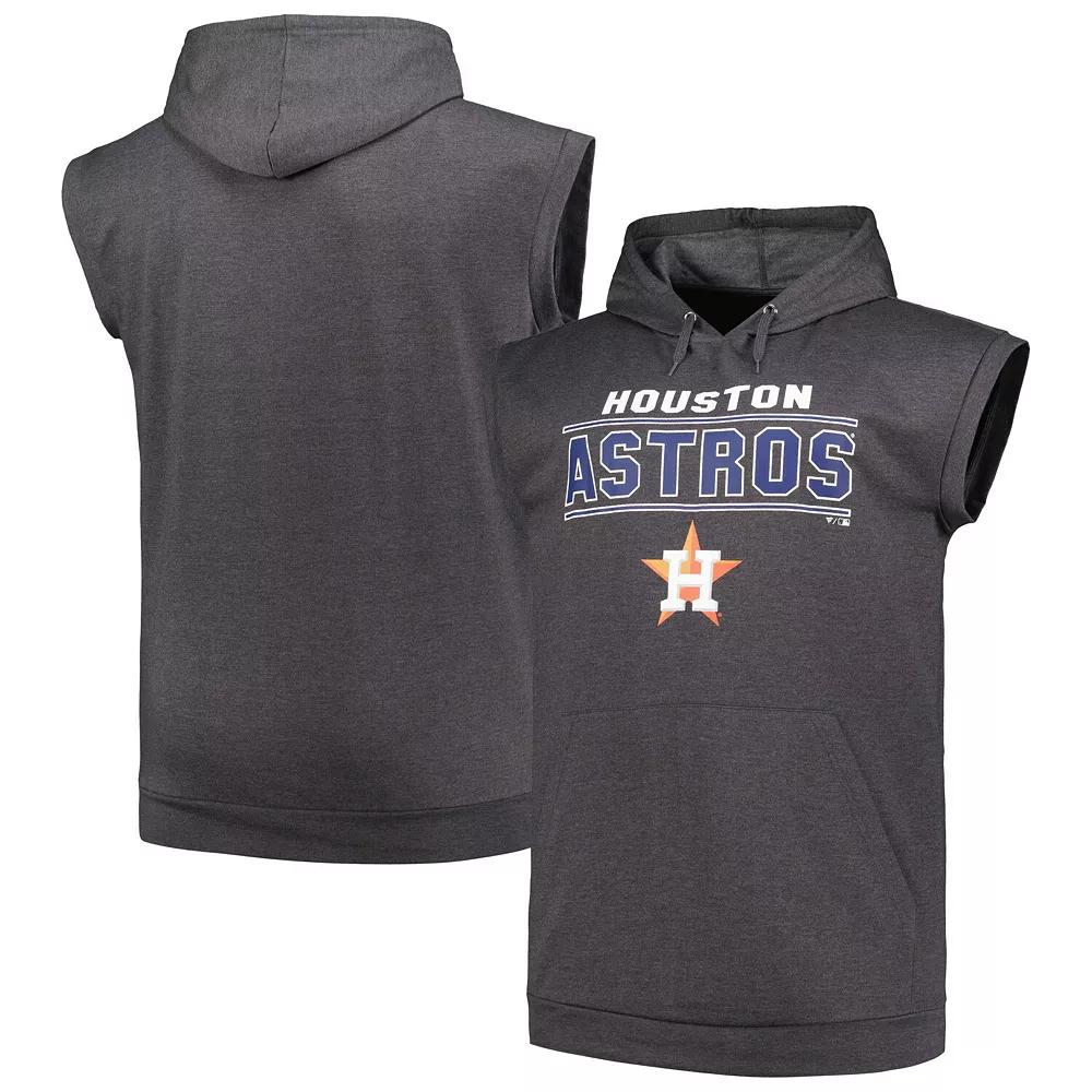 Men's Profile Heather Charcoal Houston Astros Big & Tall Muscle Sleeveless Pullover Hoodie,  Product Image
