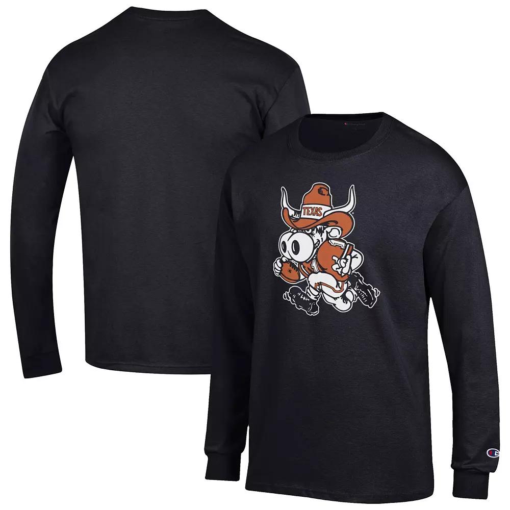 Men's Champion  Black Texas Longhorns  Bevo Long Sleeve T-Shirt, Size: XL Product Image