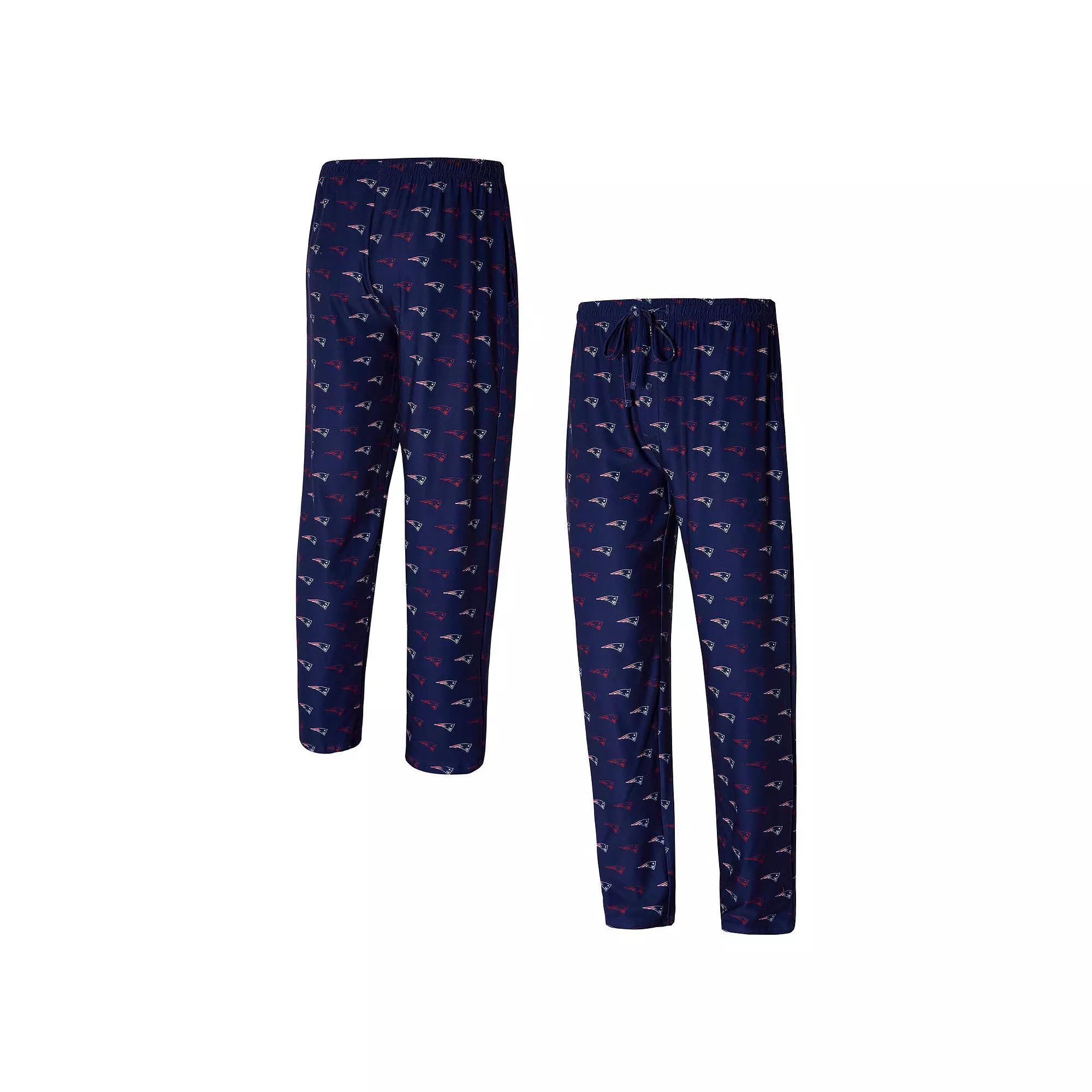 Men's Concepts Sport Navy New England Patriots Record Allover Print Knit Pants, Size: 2XL, Blue Product Image