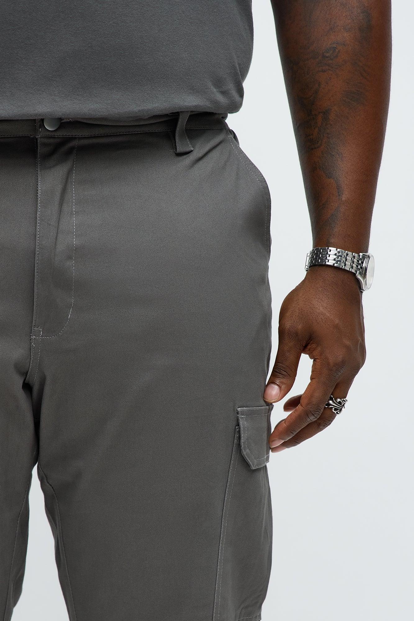 Stacked Slim Flare Kryptonite Cargo Pants - Grey Male Product Image