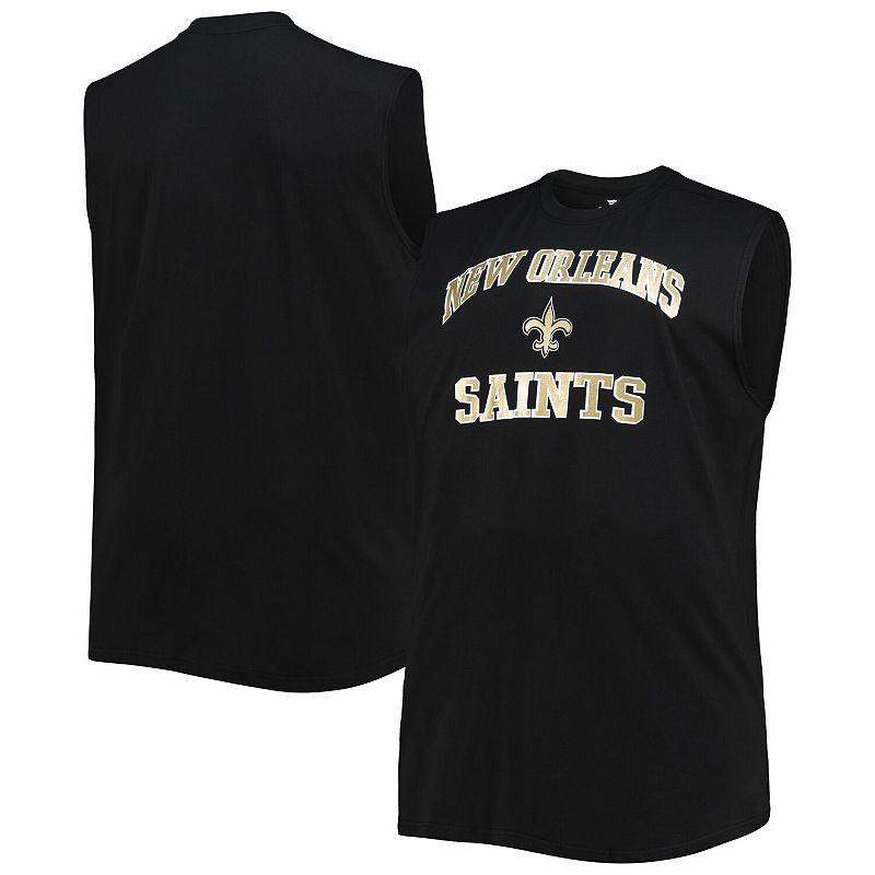Men's Black New Orleans Saints Big & Tall Muscle Tank Top, Size: 2XB Product Image