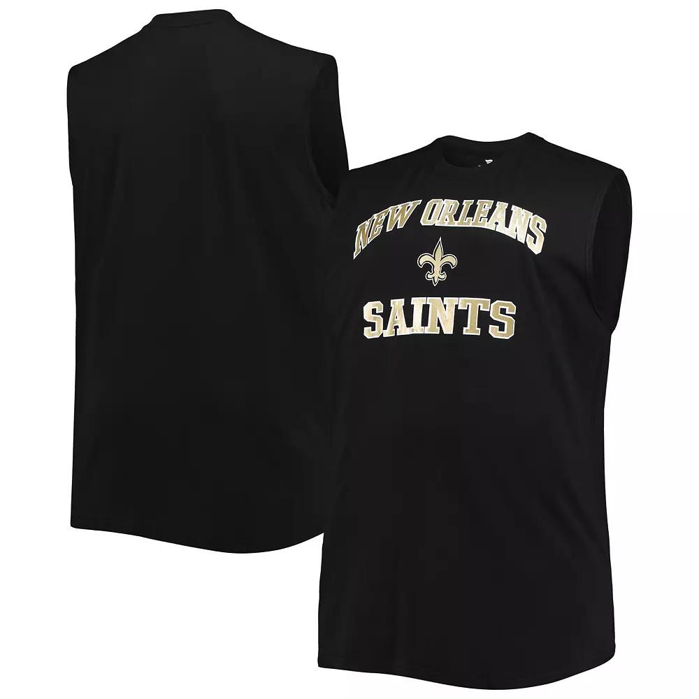 Men's Black New Orleans Saints Big & Tall Muscle Tank Top, Size: 2XB Product Image