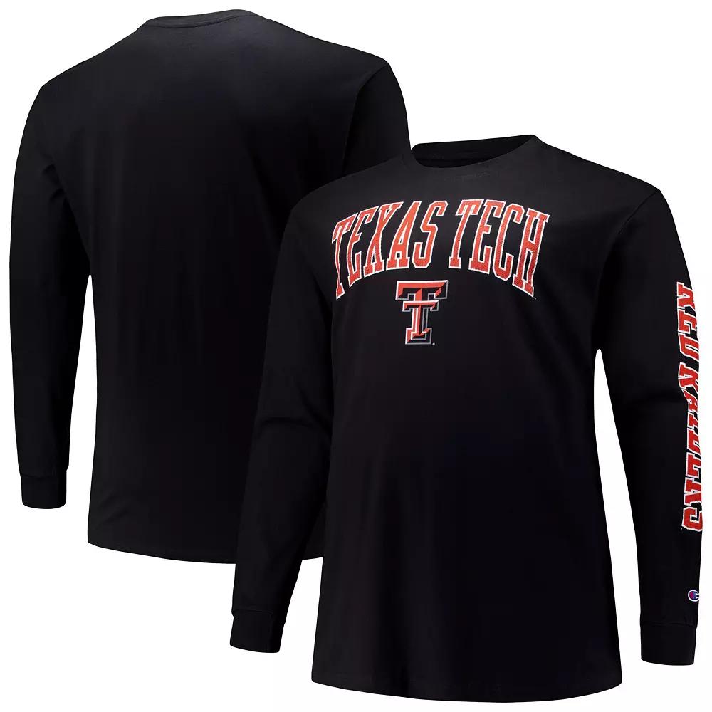 Men's Champion Black Texas Tech Red Raiders Big & Tall 2-Hit Long Sleeve T-Shirt,  Product Image