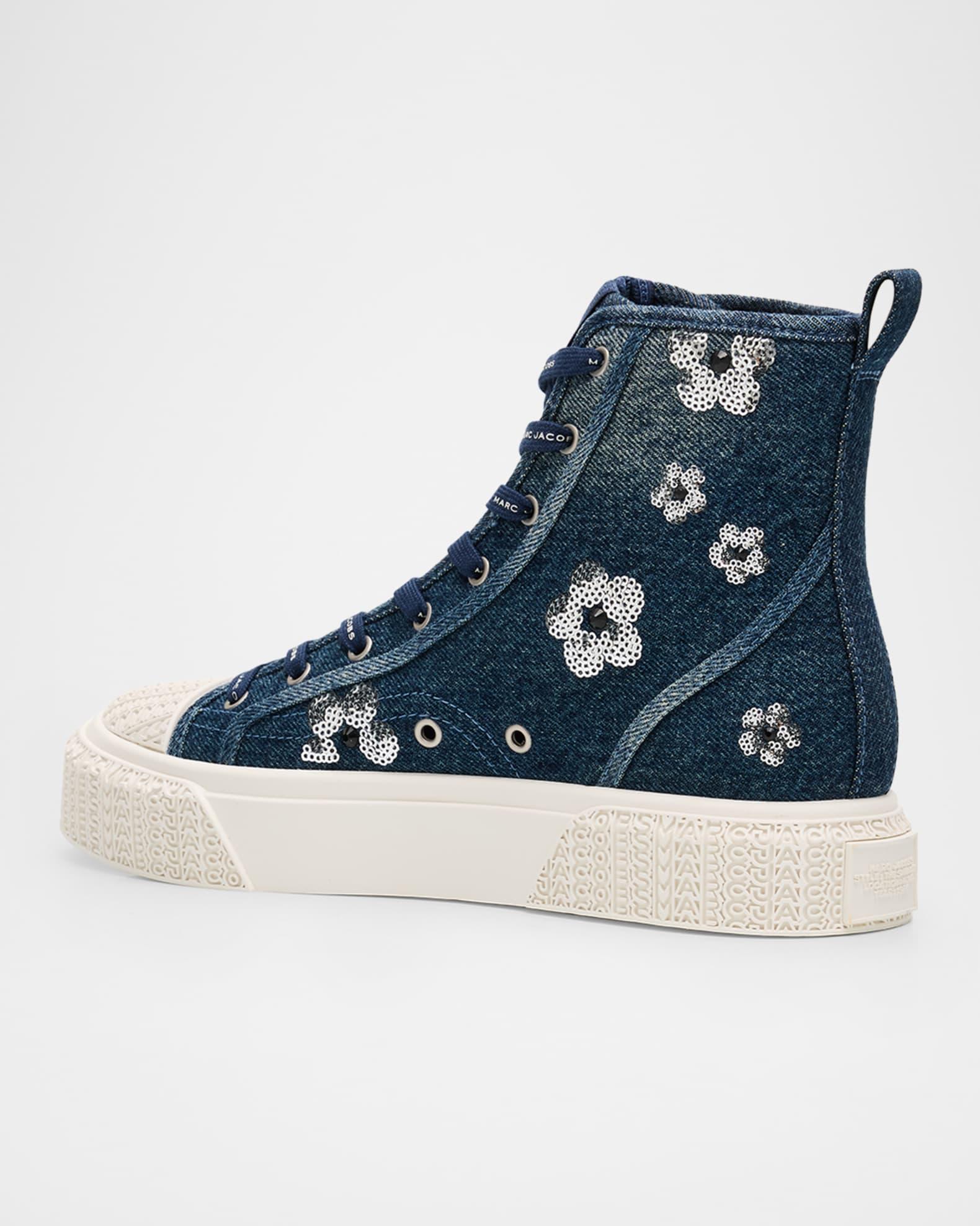 The Sequined Denim High-Top Sneakers Product Image