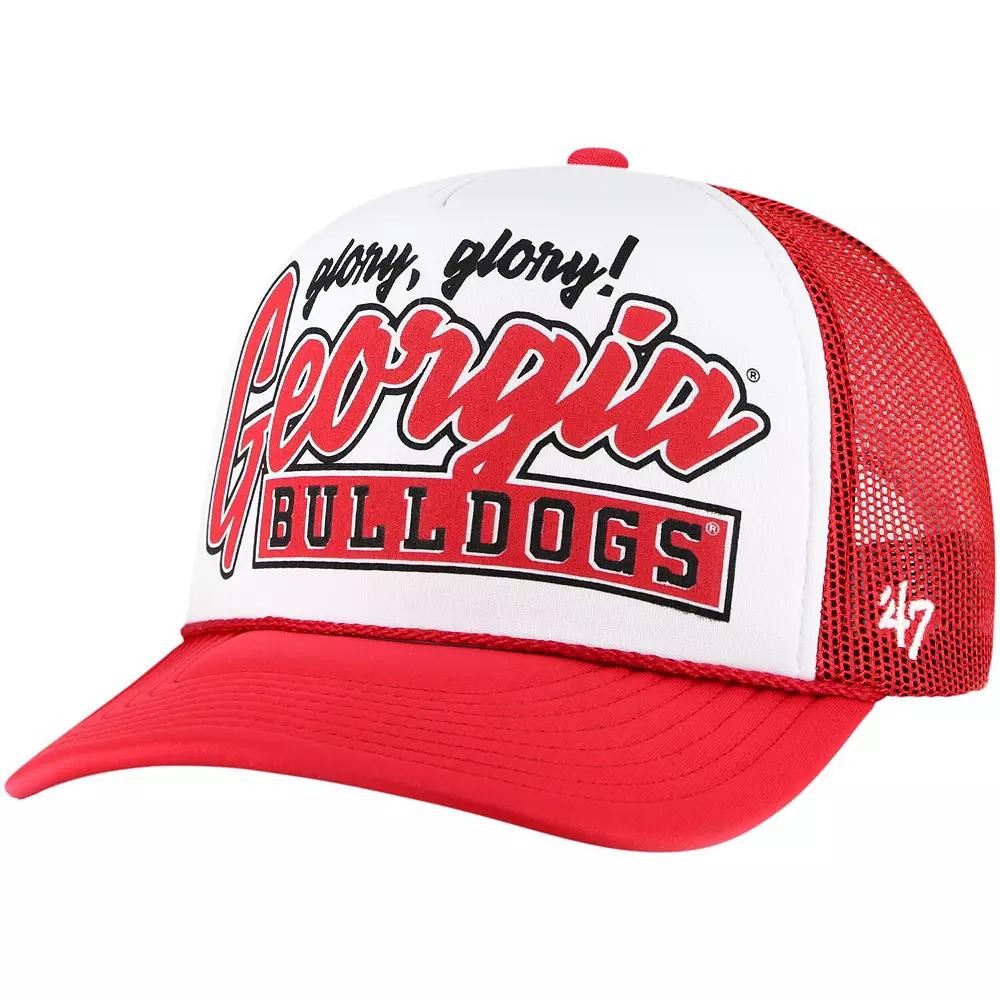 Men's '47 White/Red Georgia Bulldogs Article Foam Front Trucker Hat Product Image