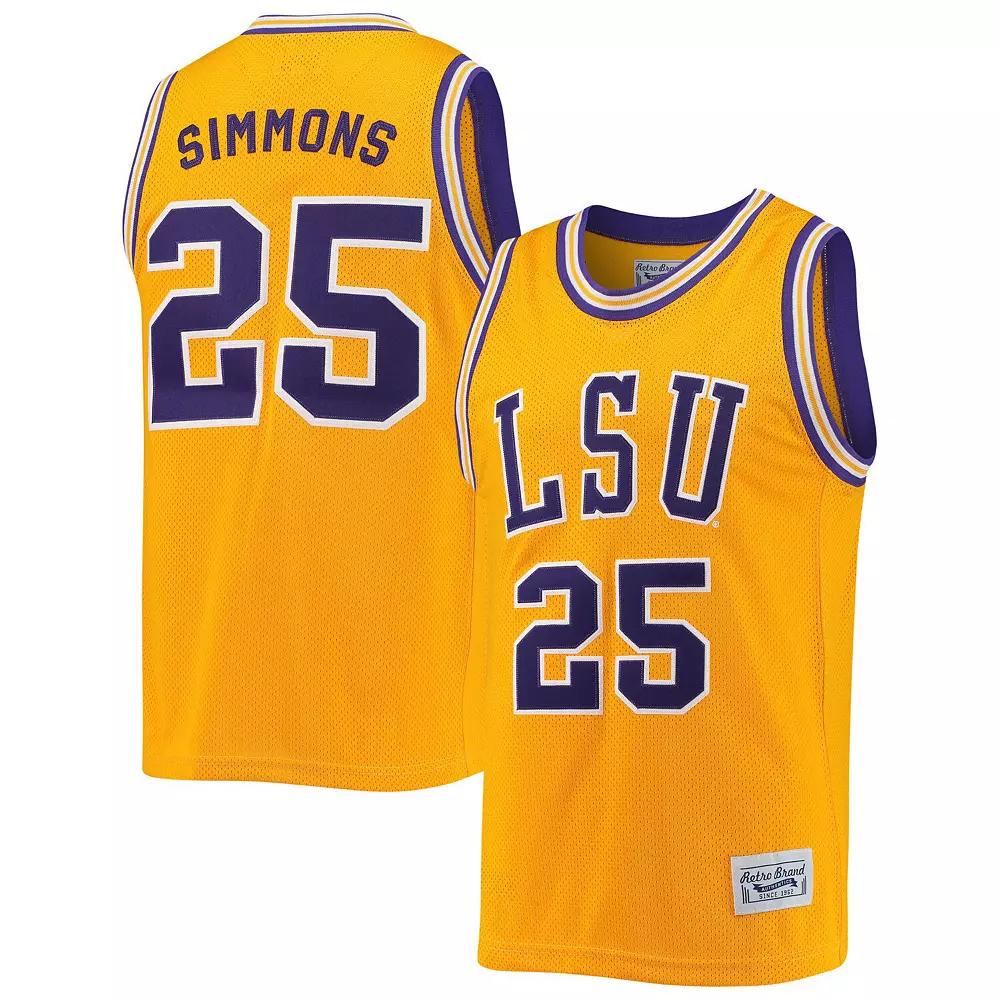 Men's Original Retro Brand Ben Simmons Gold LSU Tigers Commemorative Classic Basketball Jersey, Size: Small Product Image