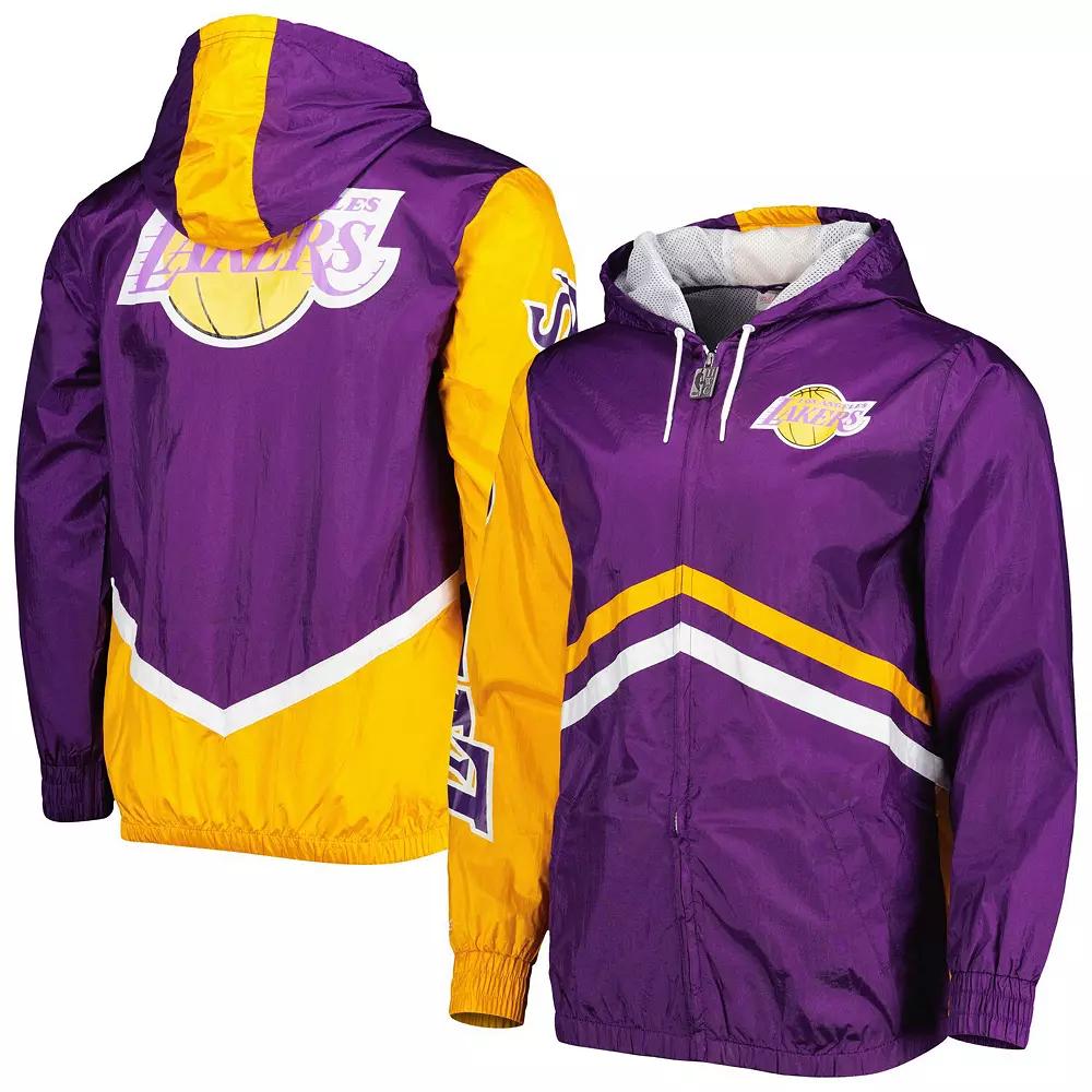 Men's Mitchell & Ness Purple Los Angeles Lakers Undeniable Full-Zip Windbreaker Jacket, Size: Large Product Image