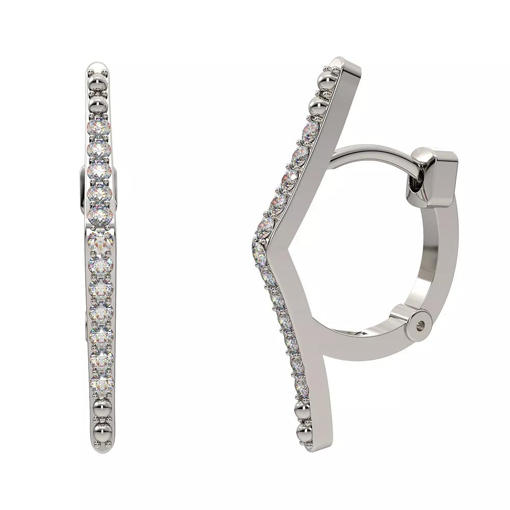 Sterling Silver 1/5 Carat T.W. Diamond Hoop Earrings, Women's Product Image