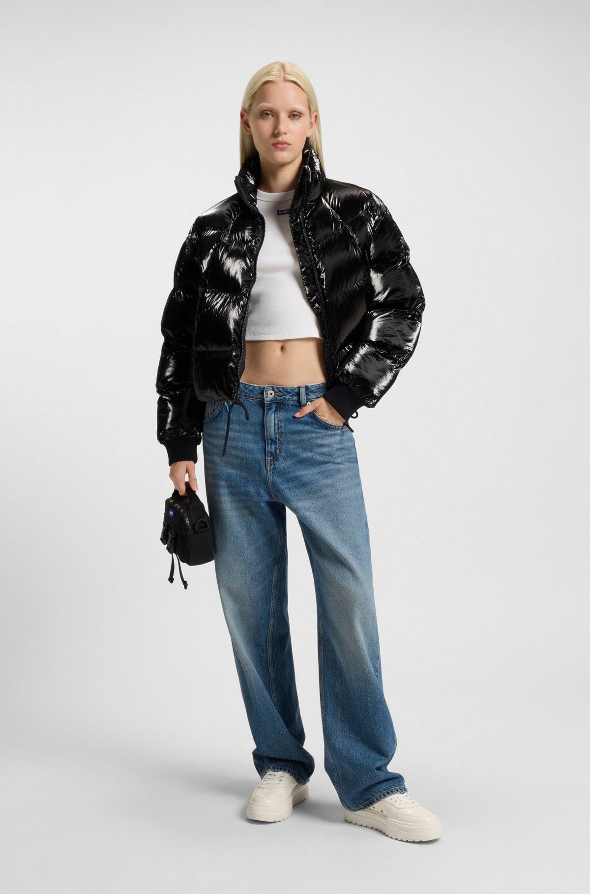 Slim-fit stretch-cotton shirt with logo tape Product Image