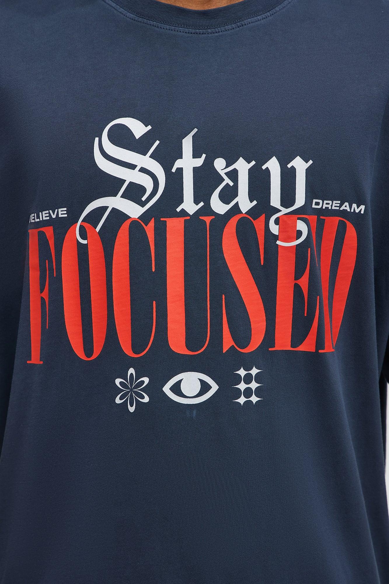 Stay Focused Oversized Short Sleeve Tee - Navy Male Product Image