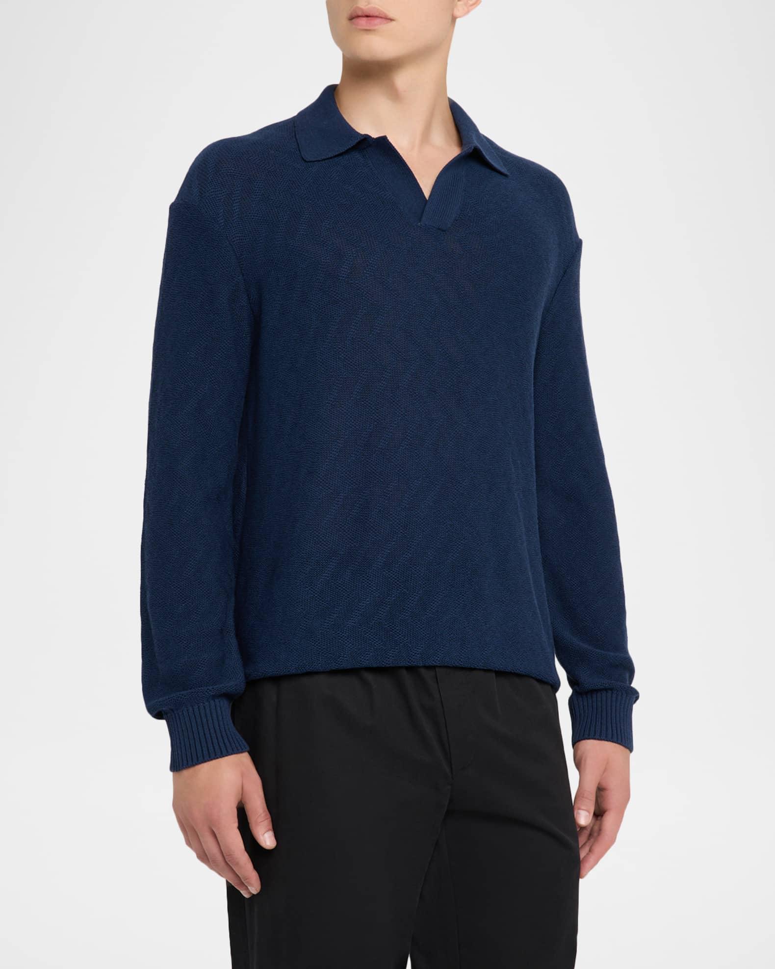 Men's Cotton Chevron Johnny Collar Sweater Product Image