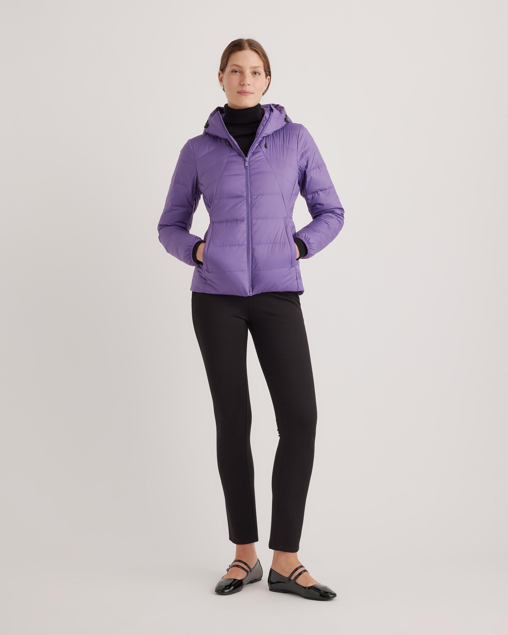 Quince | Women's Lightweight Down Packable Puffer Hooded Jacket Recycled Polyester Product Image