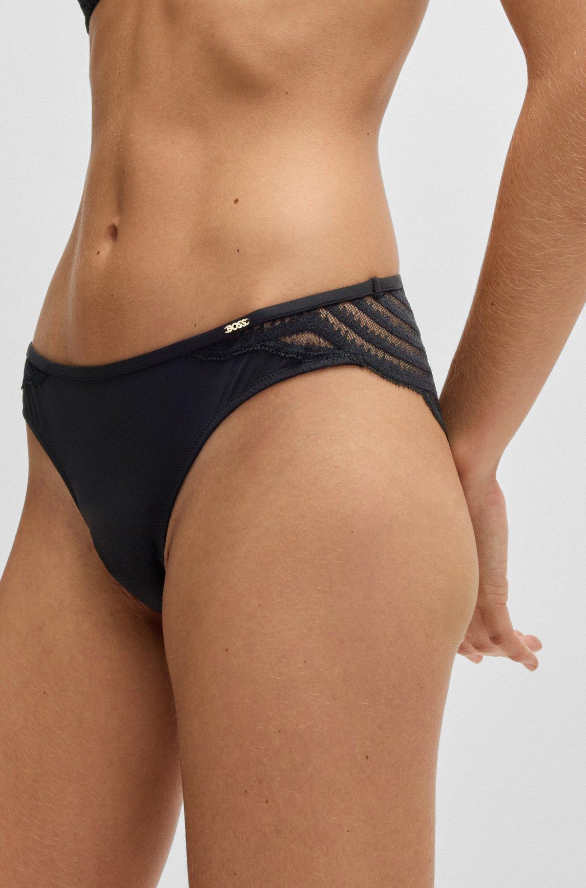 Lace-trim briefs with logo detail Product Image
