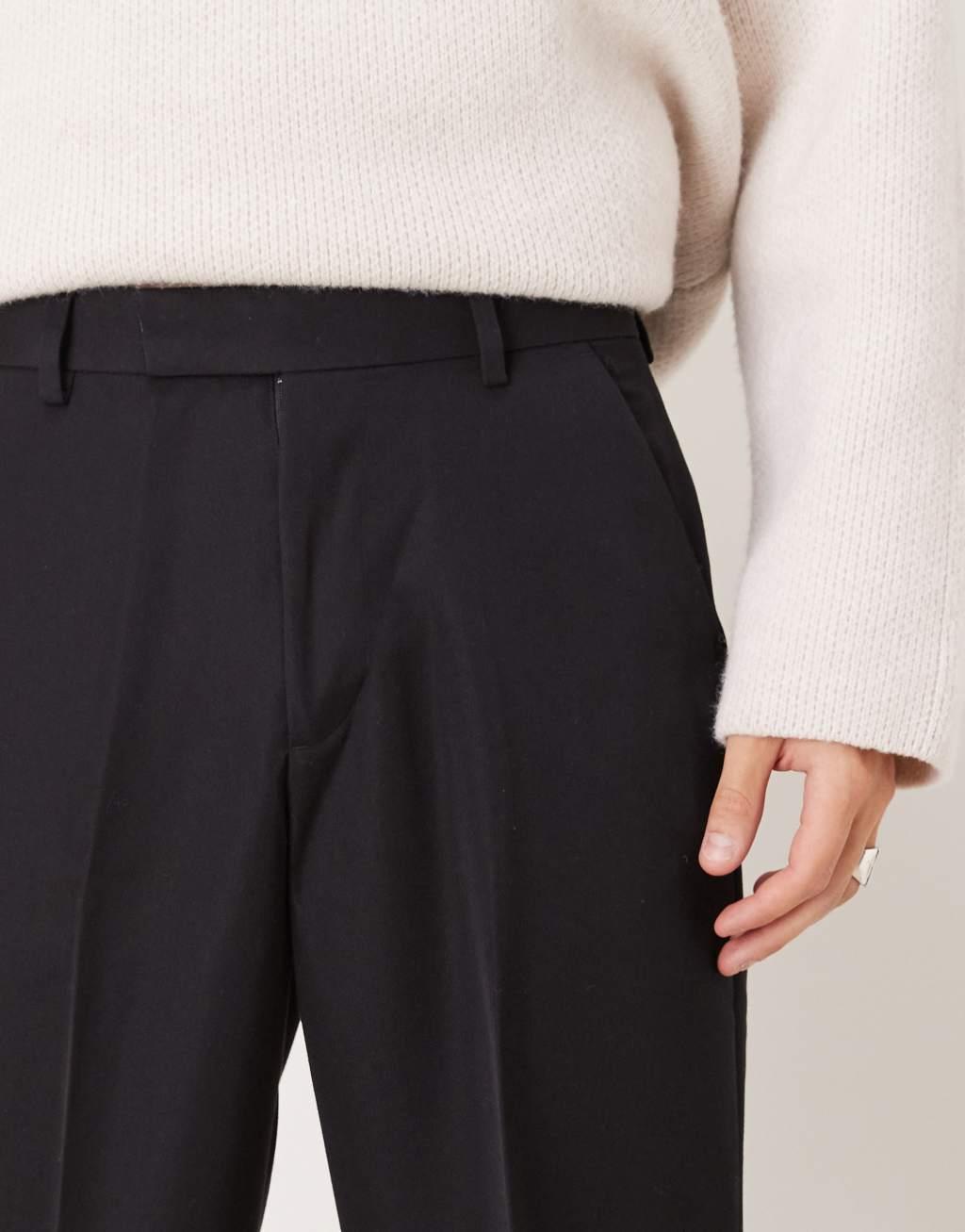 ASOS DESIGN smart wide leg pants in black Product Image