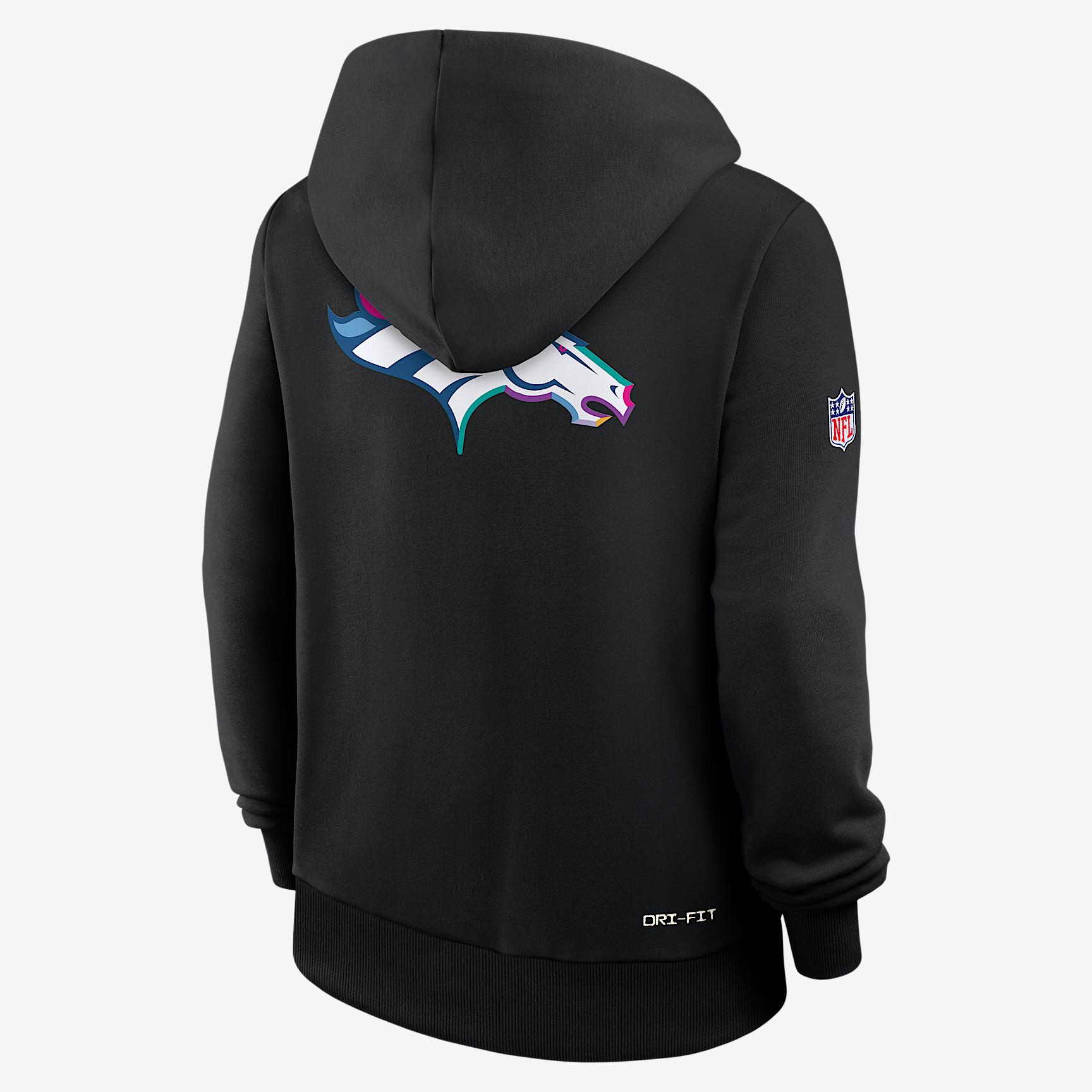 Denver Broncos Crucial Catch Women's Nike Dri-FIT NFL Pullover Hoodie Product Image