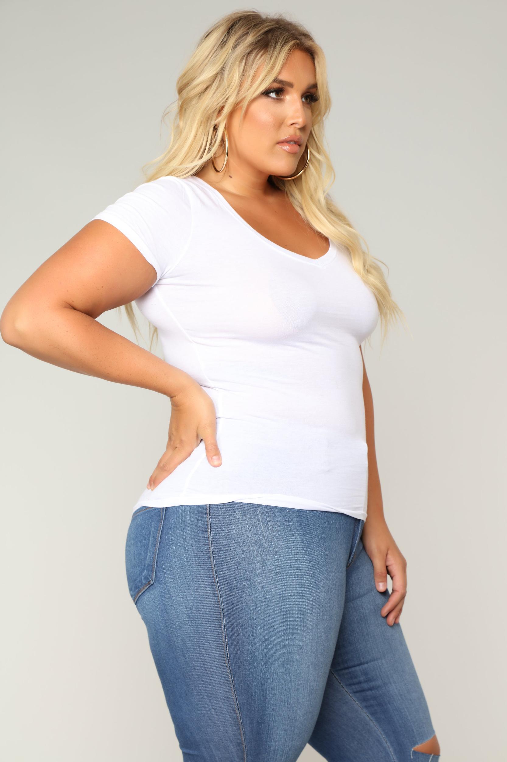 Lily V Neck Top - White Product Image