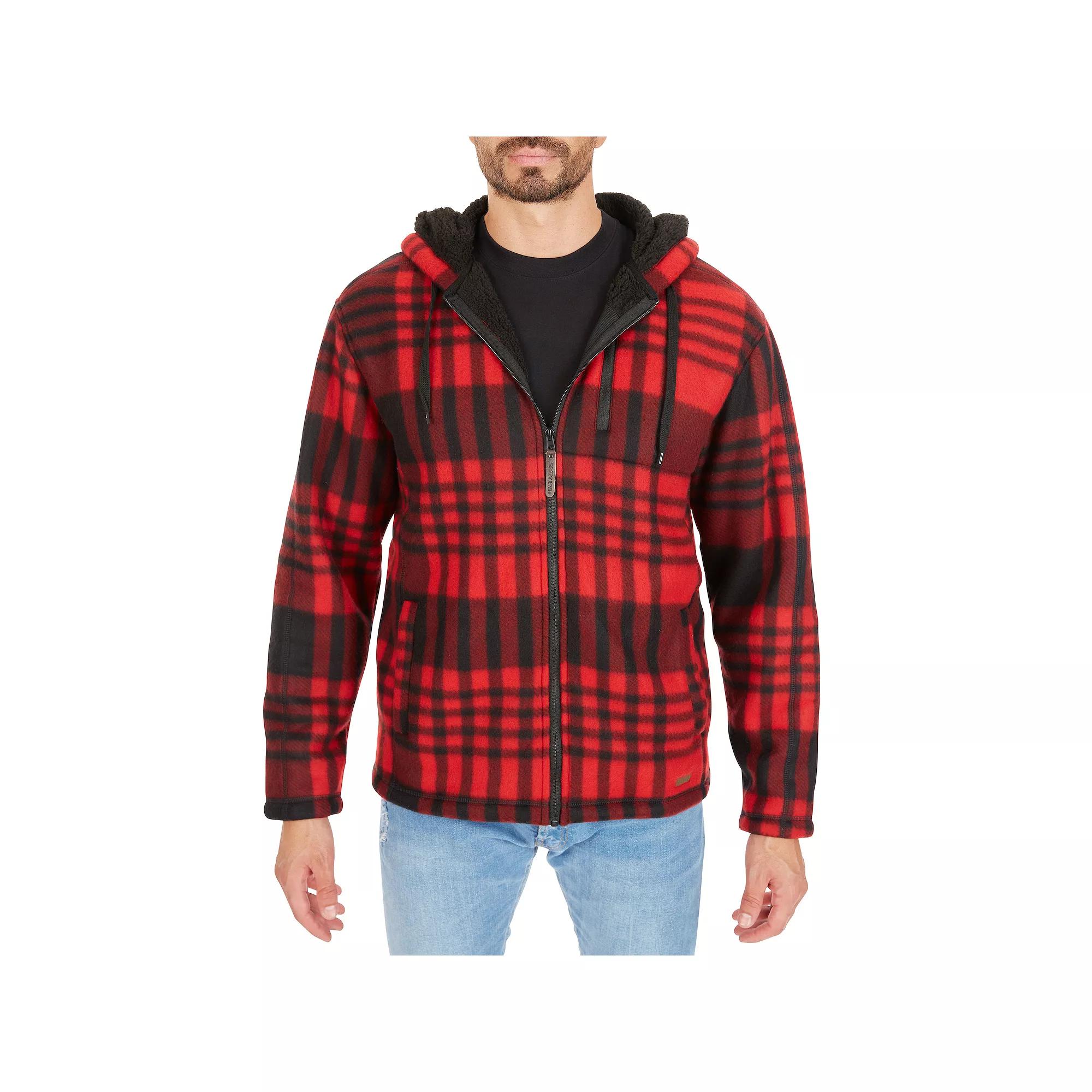 Men's Smith's Workwear Butter-Sherpa Lined Plaid Hooded Jacket,  Product Image