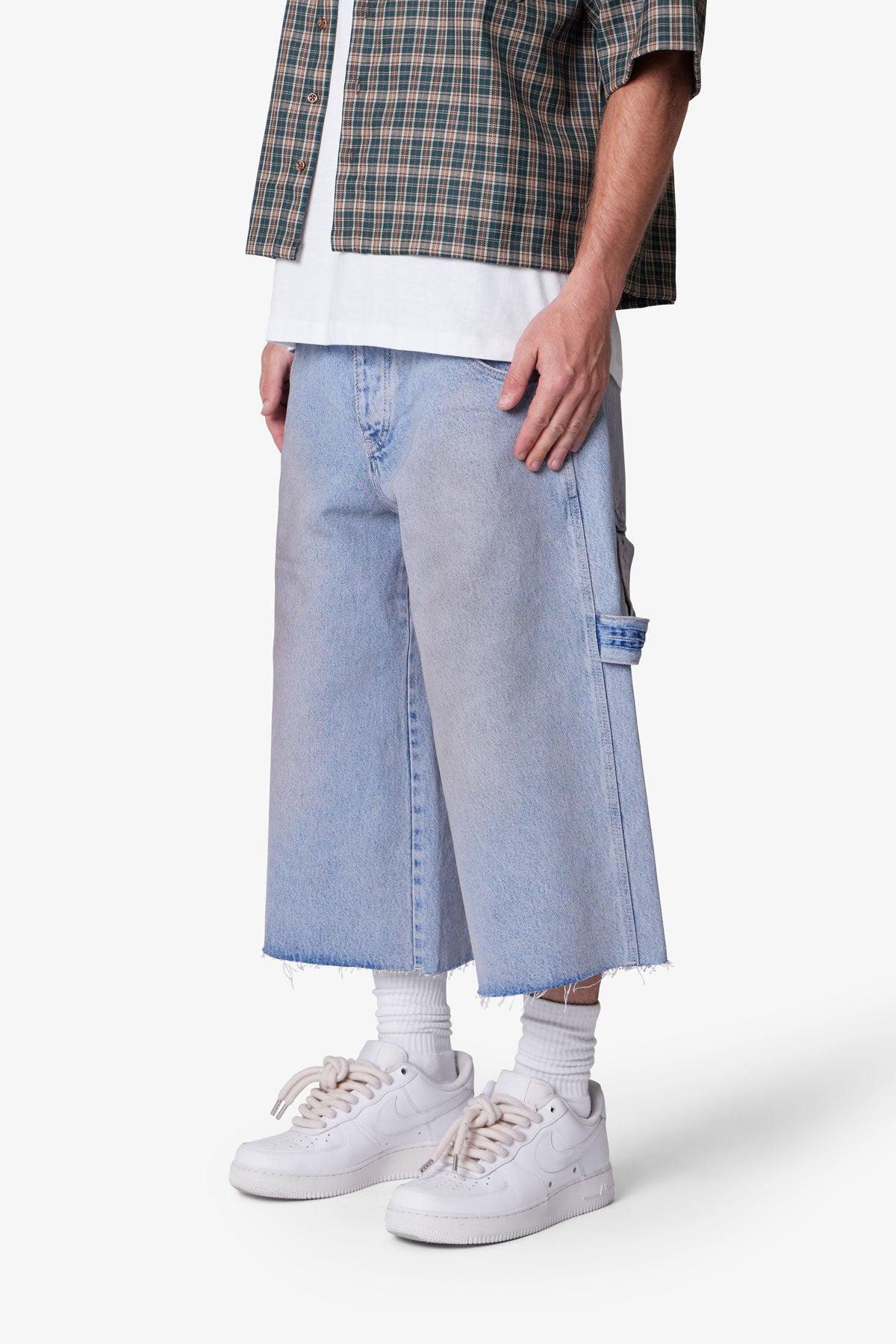 Ultra Baggy Tool Denim Shorts - Light Blue Product Image