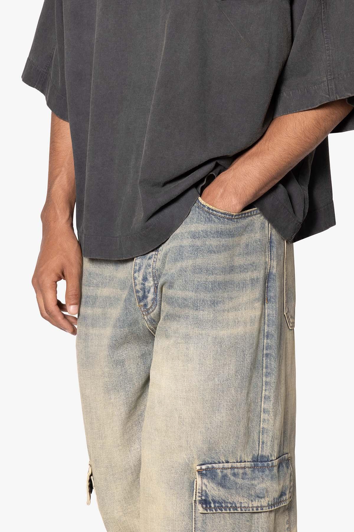 Void Baggy Cargo Denim - Medium Blue Product Image