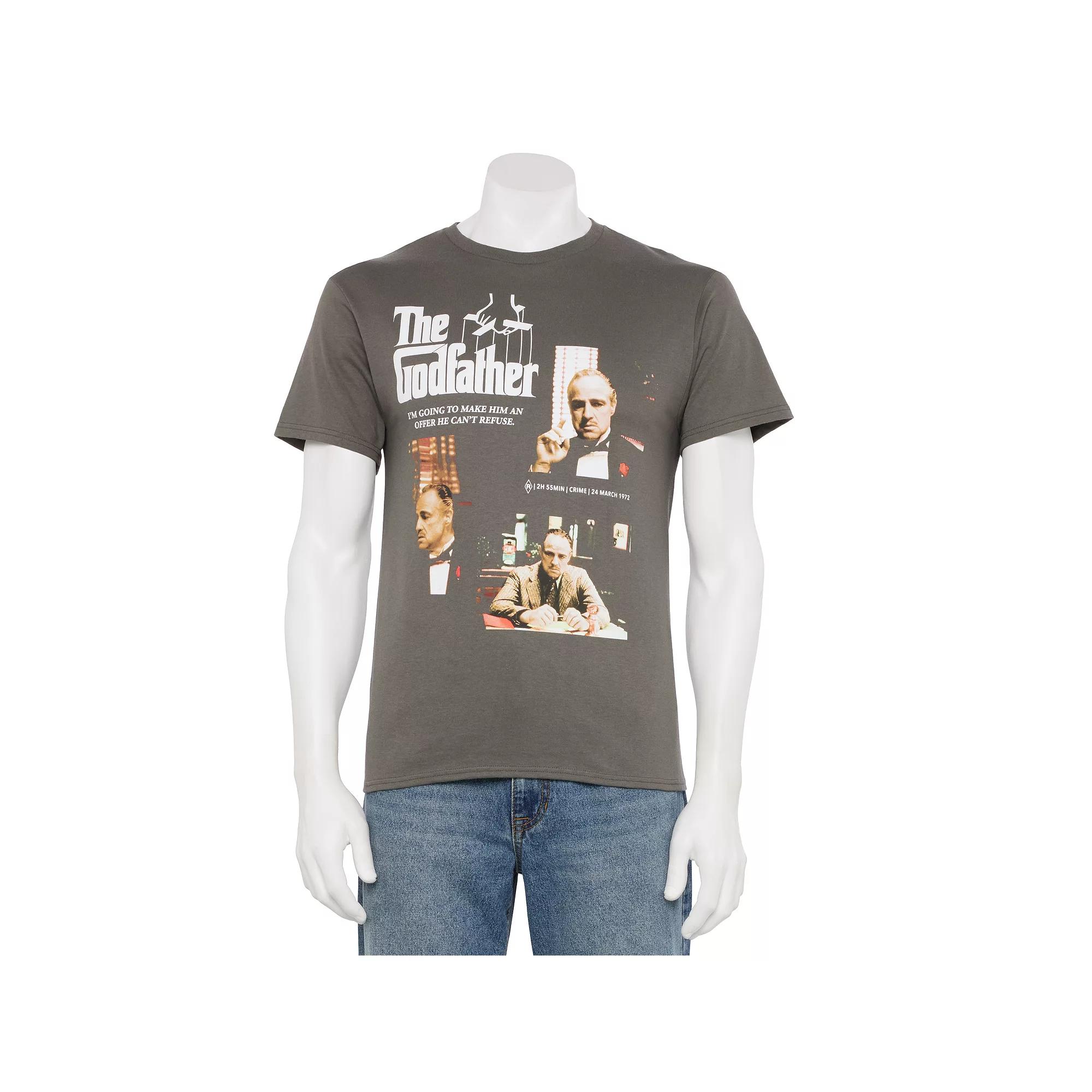 Men's The Godfather "An Offer He Can't Refuse" Graphic Tee, Size: Large, Grey Product Image