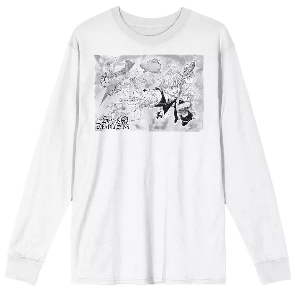 Men's Seven Deadly Sins Meliodas, Elizabeth & Hawk Chapter 1 Long Sleeve Graphic Tee,  Product Image