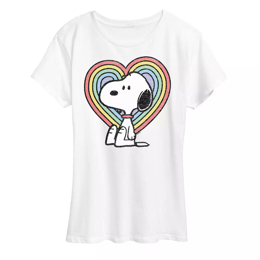 Women's Peanuts Snoopy Pastel Heart Graphic Tee, Girl's,  Product Image