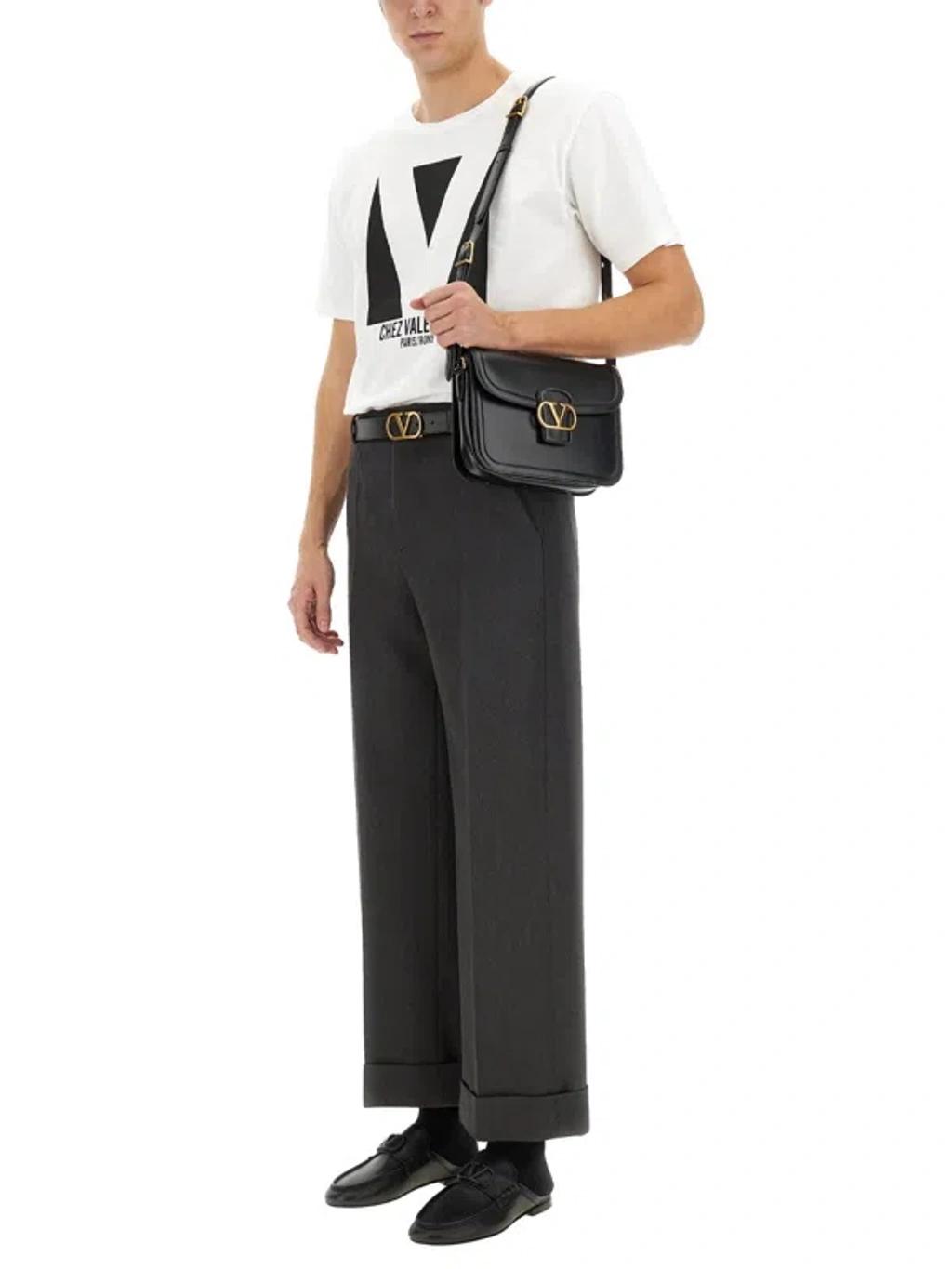 VALENTINO Mens Avorio Logo-print Crew-neck Cotton-jersey T-shirt Product Image