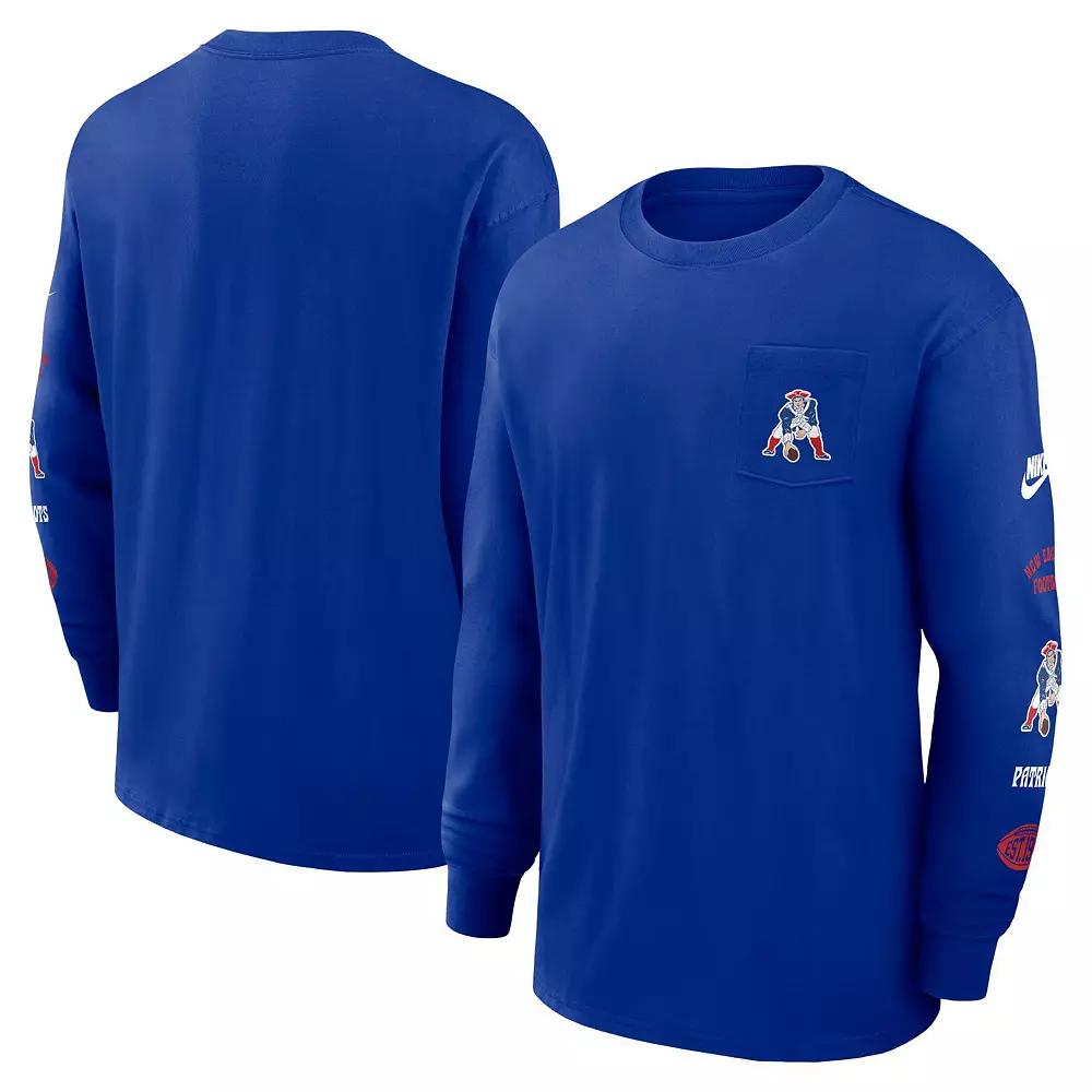 Men's Nike Royal Buffalo Bills Rewind Heavy Max 90 Pocket Long Sleeve T-Shirt,  Product Image