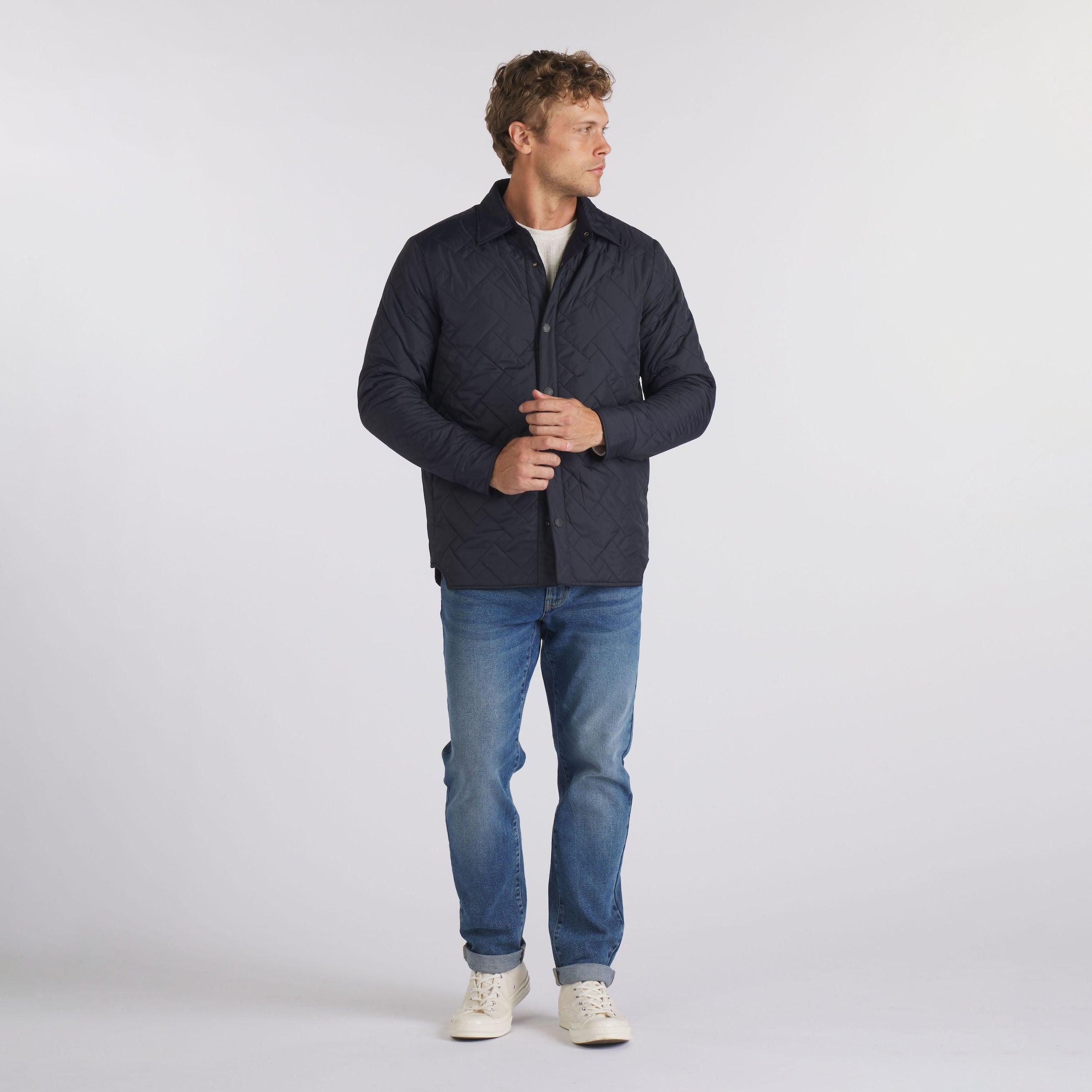 Insulated Reversible Shirt Jacket - Navy Product Image