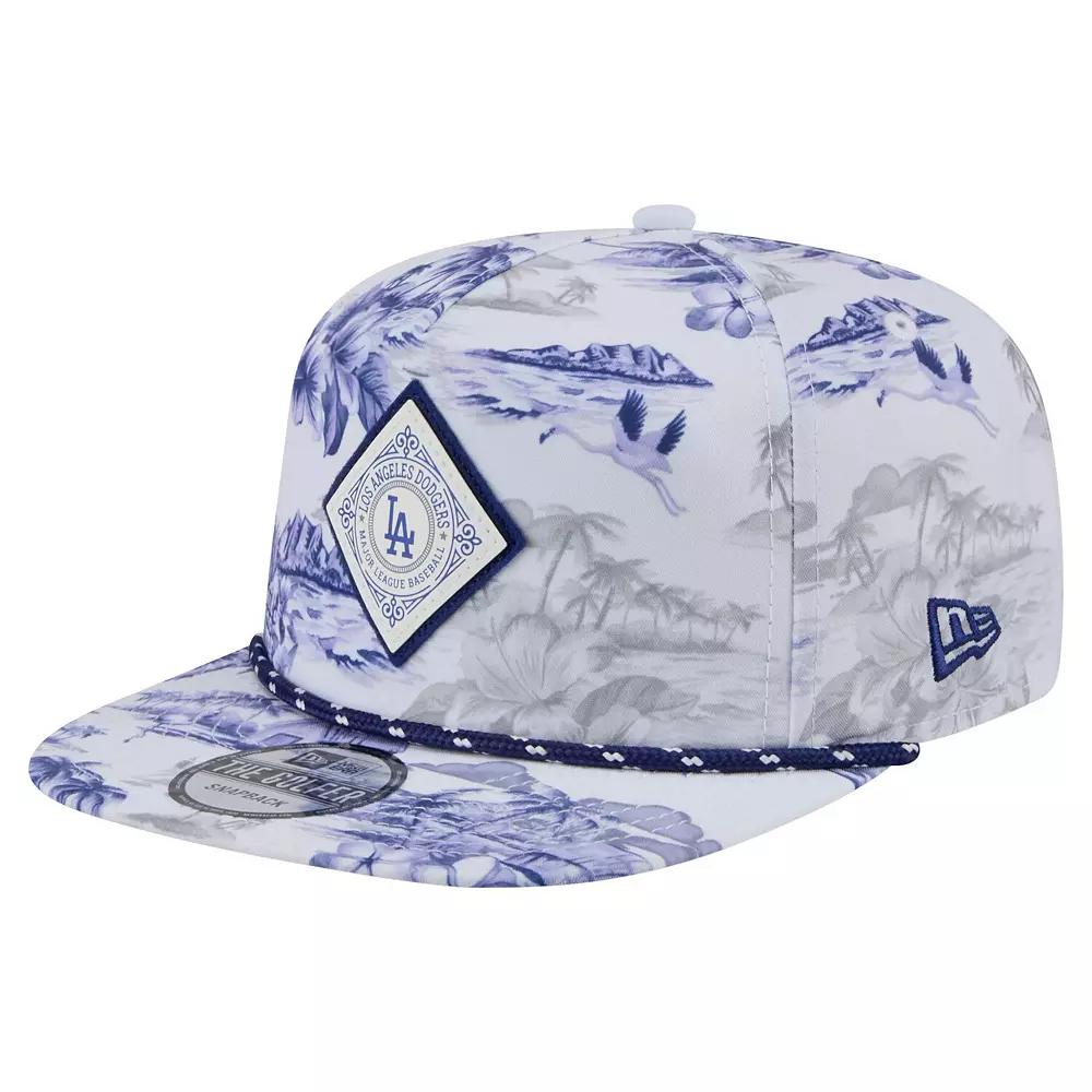 Men's New Era White Los Angeles Dodgers Printed Island Golfer Snapback Hat Product Image