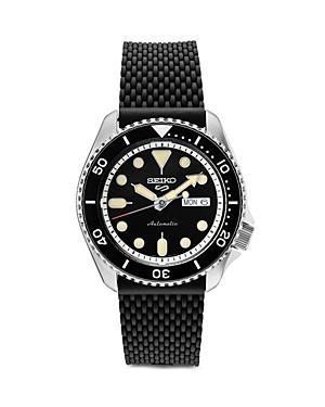 Seiko Mens Seiko 5 Sports Automatic Black Silicone Strap Watch Product Image