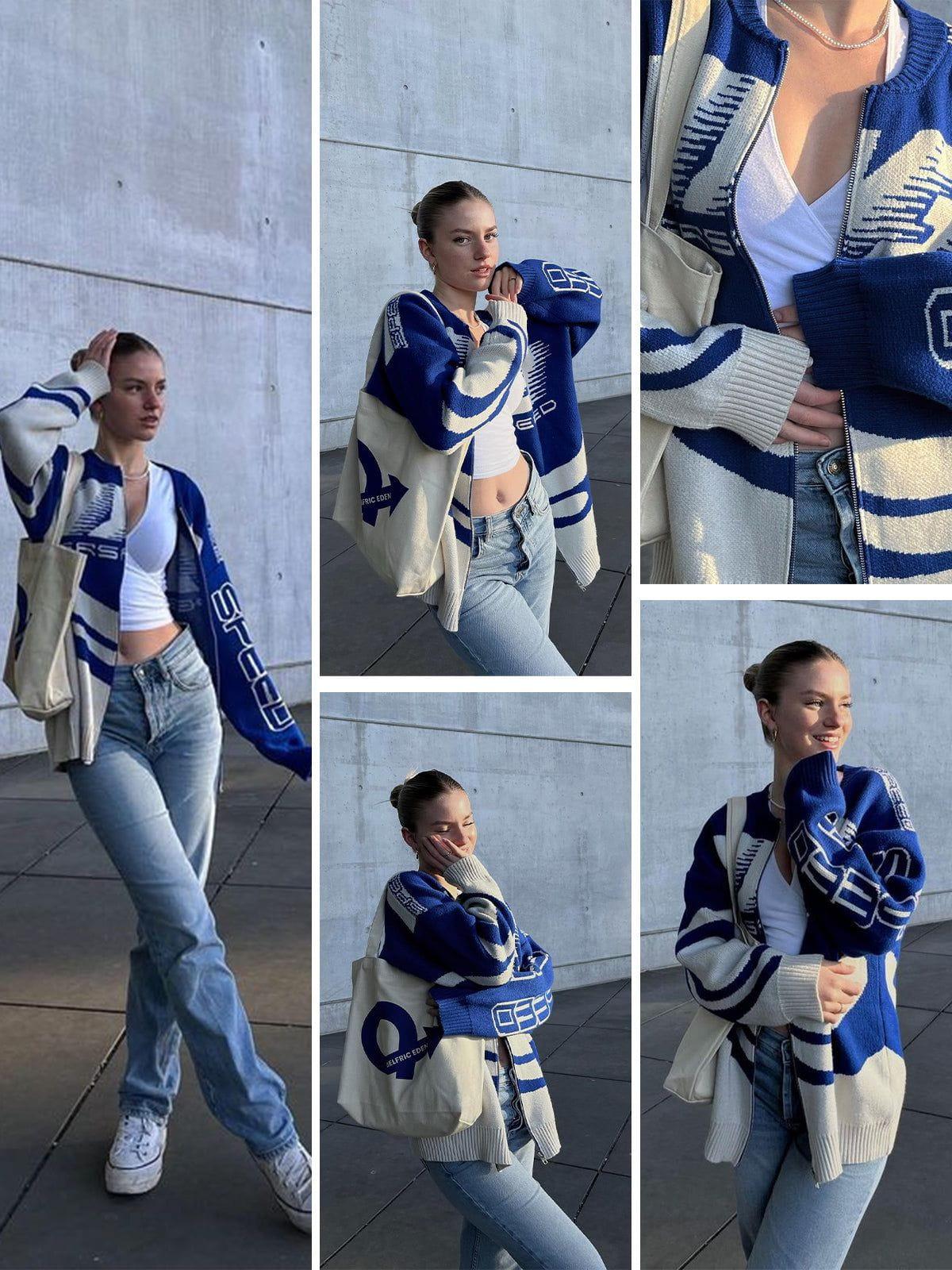 Aelfric Eden Color Block Racing Cardigan Product Image