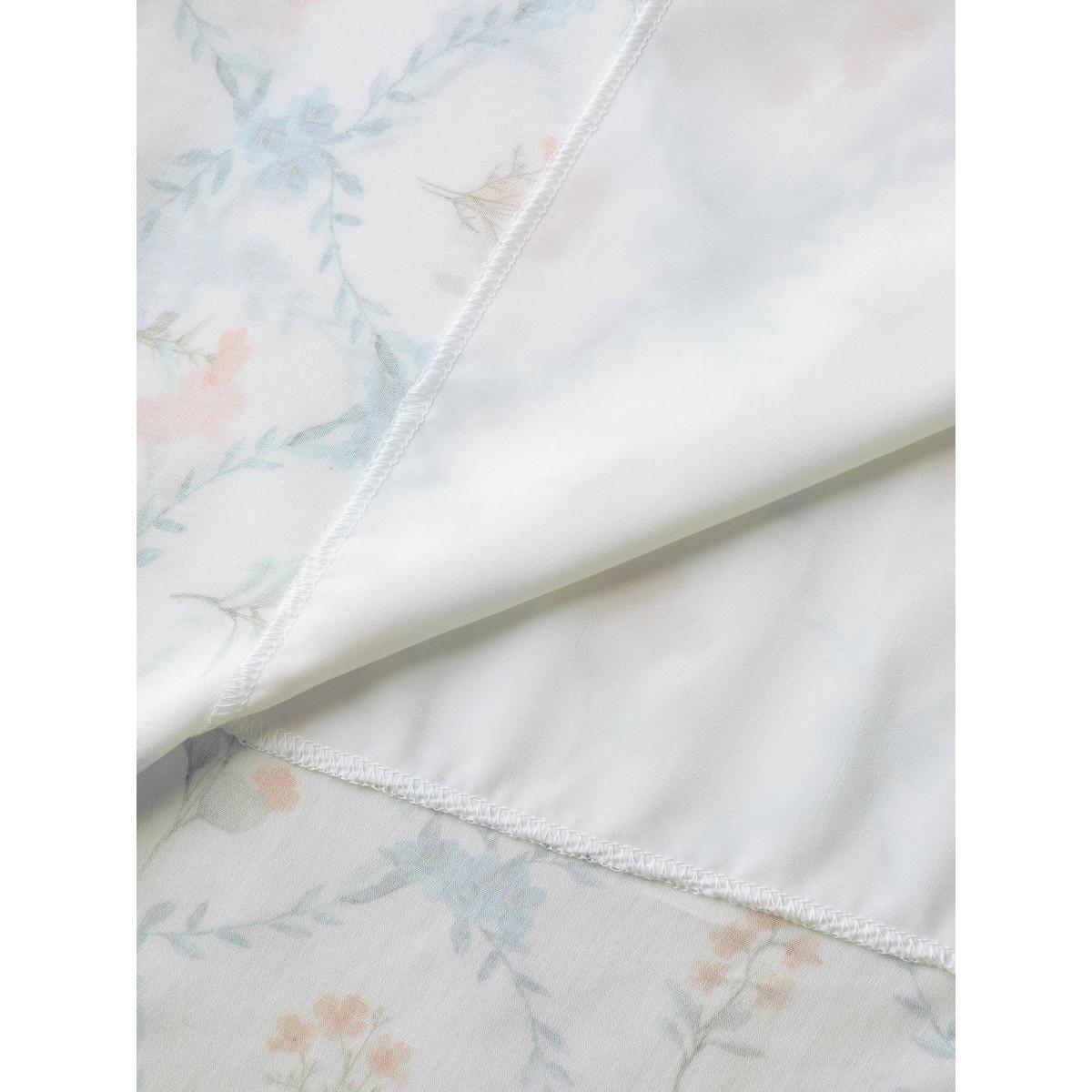 Plus Size Shirred Floral Print Pockets Midi Dress Originalwhite Women Romantic Square Neck Short sleeve Curvy BloomChic 26/4X Product Image