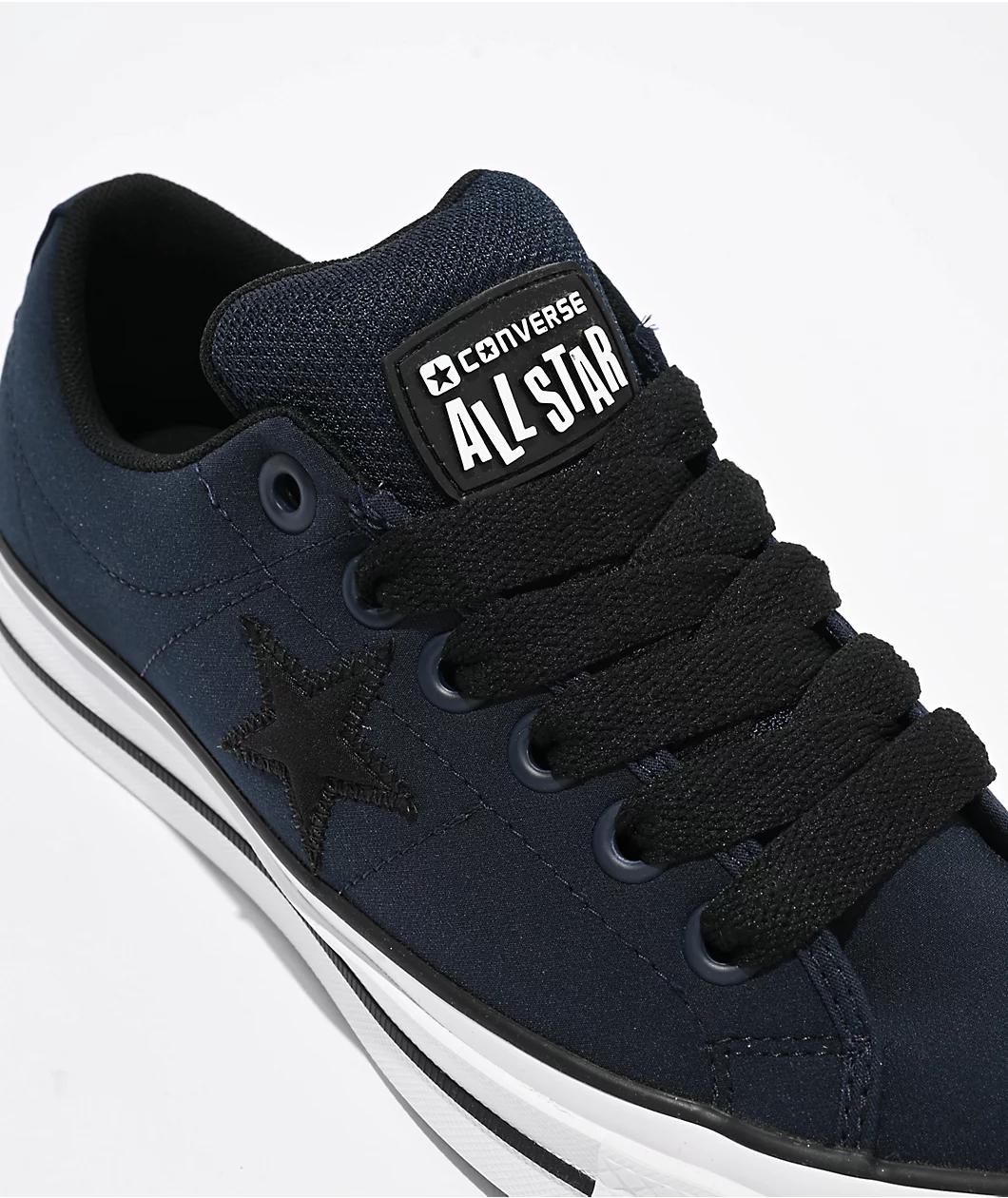 Converse One Star Puffed Obsidian, Black, & White Skate Shoes Product Image